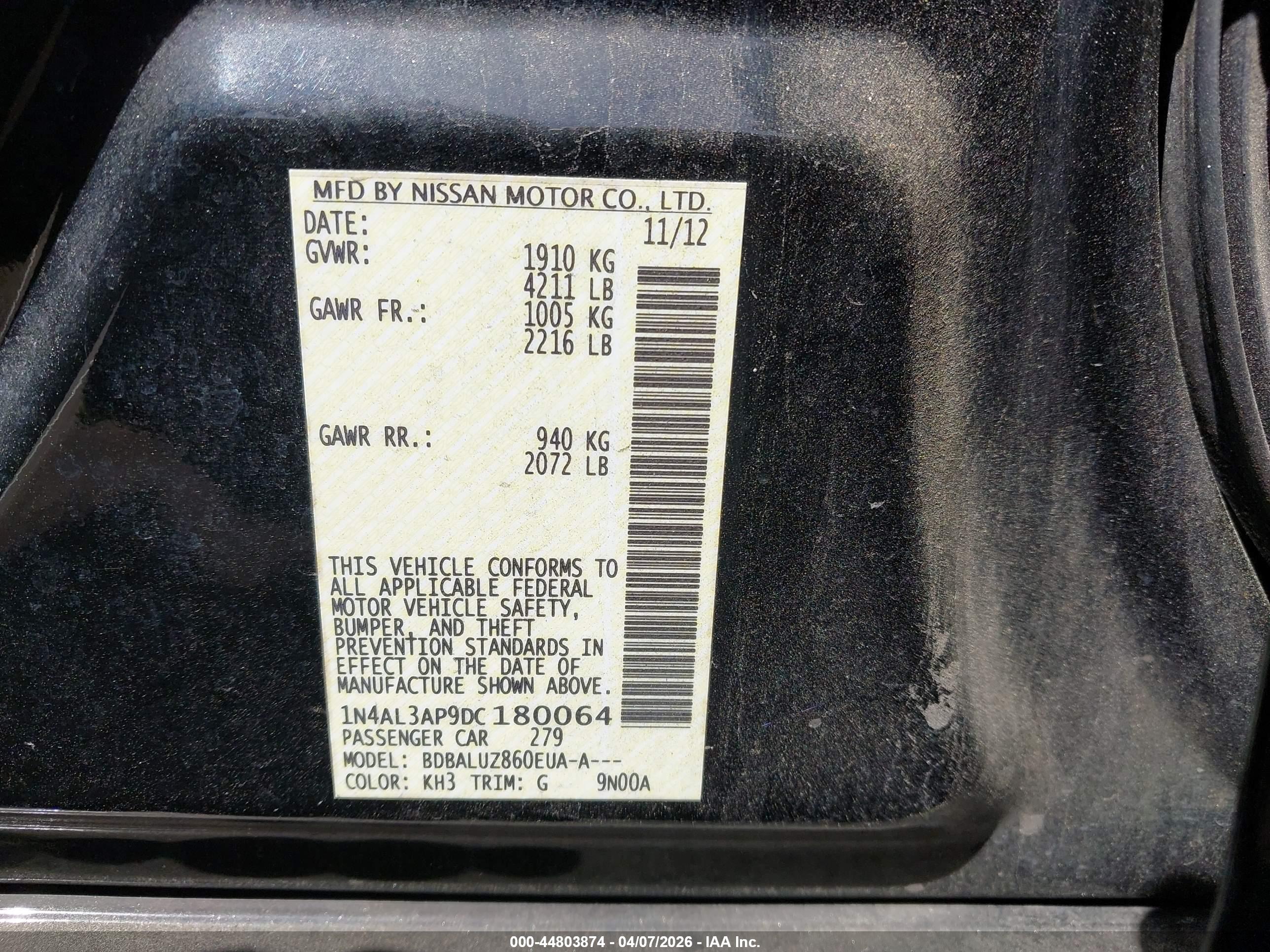 NISSAN ALTIMA image 9