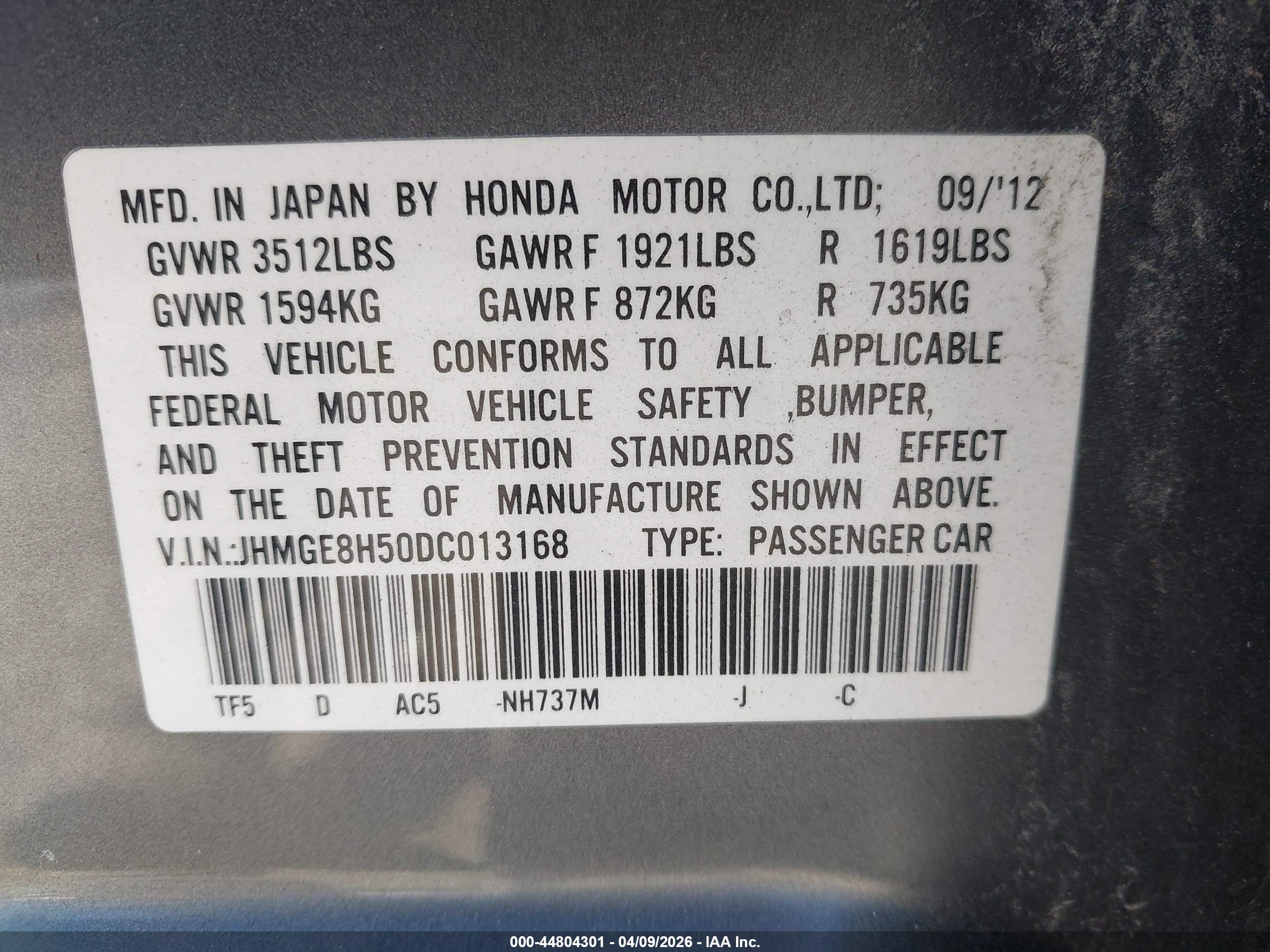 HONDA FIT image 9