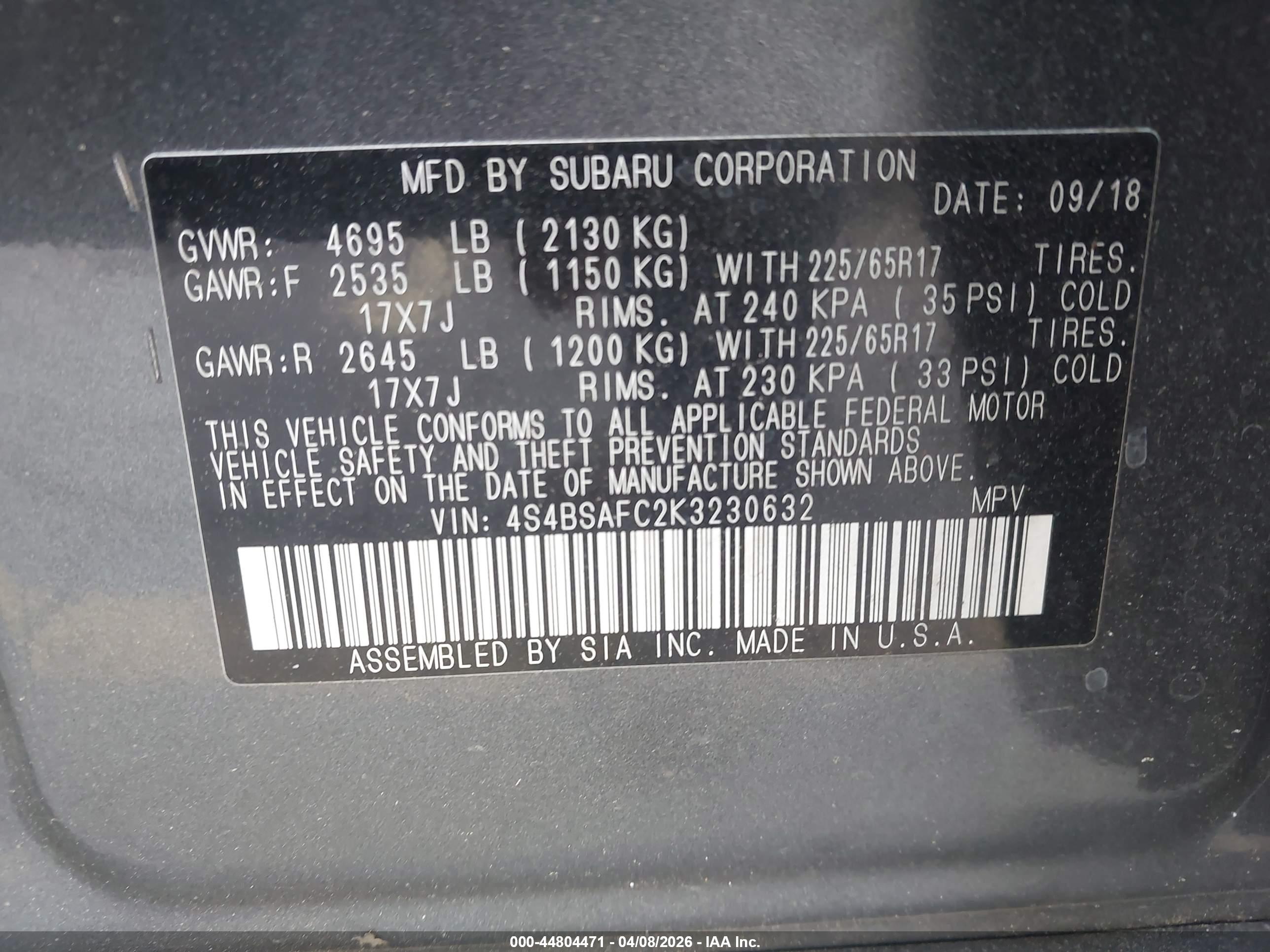 SUBARU OUTBACK image 9