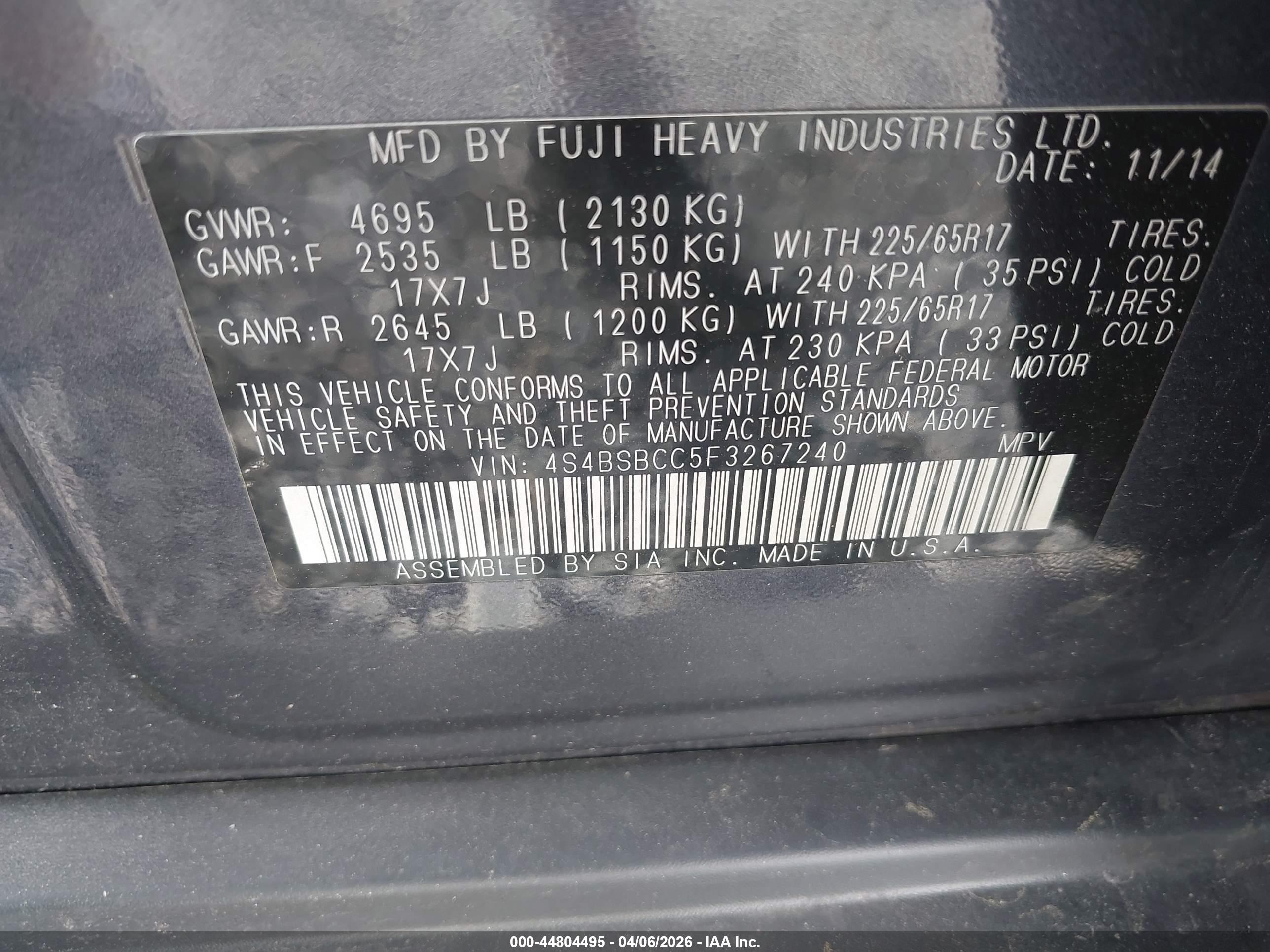 SUBARU OUTBACK image 9