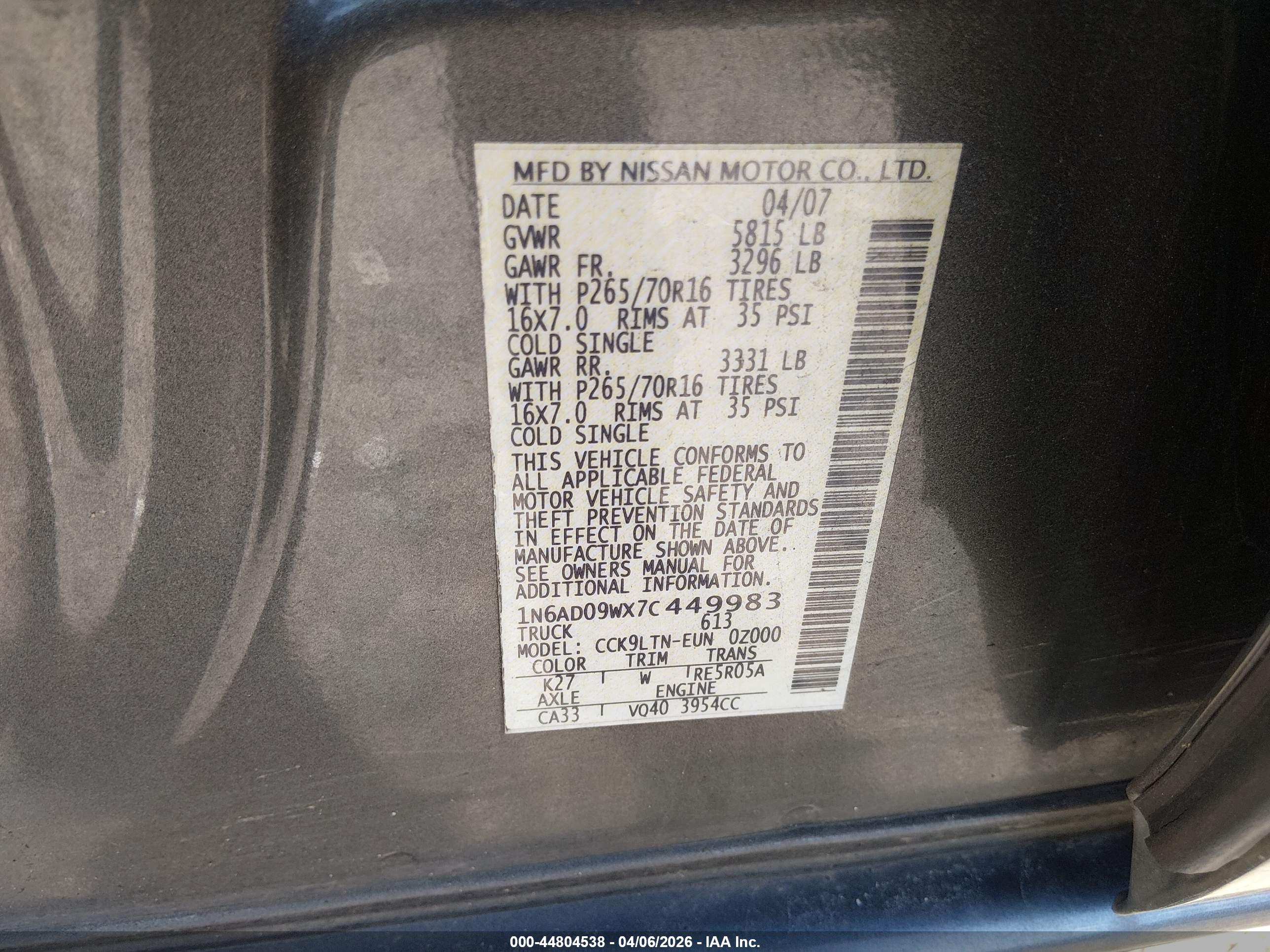 NISSAN FRONTIER image 9