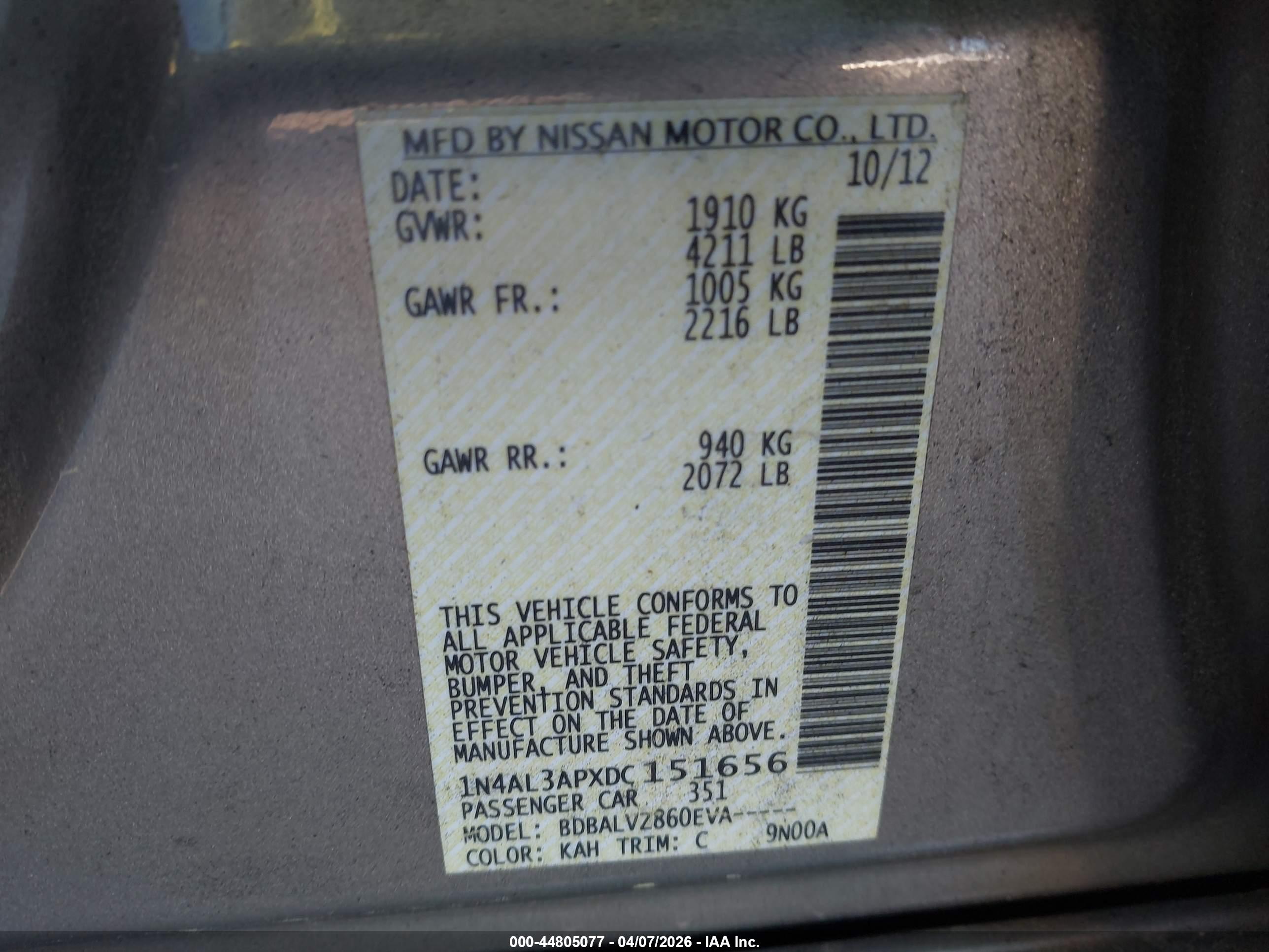 NISSAN ALTIMA image 9