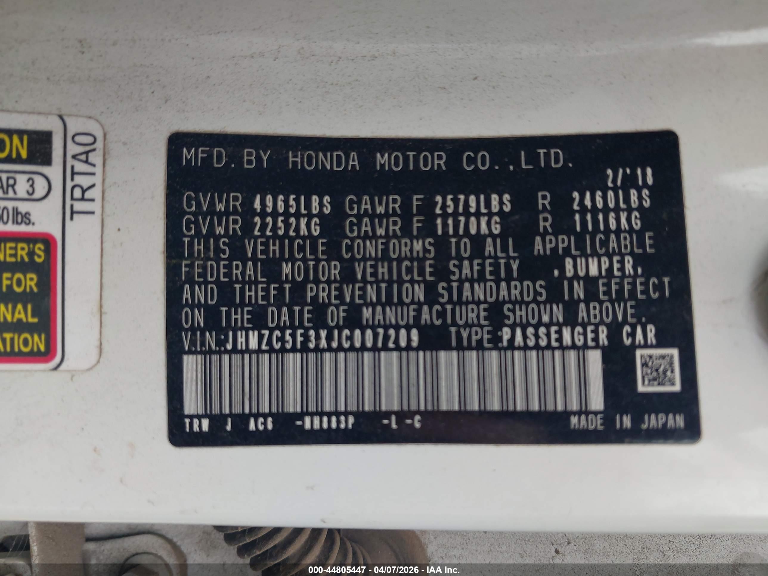 HONDA CLARITY image 9