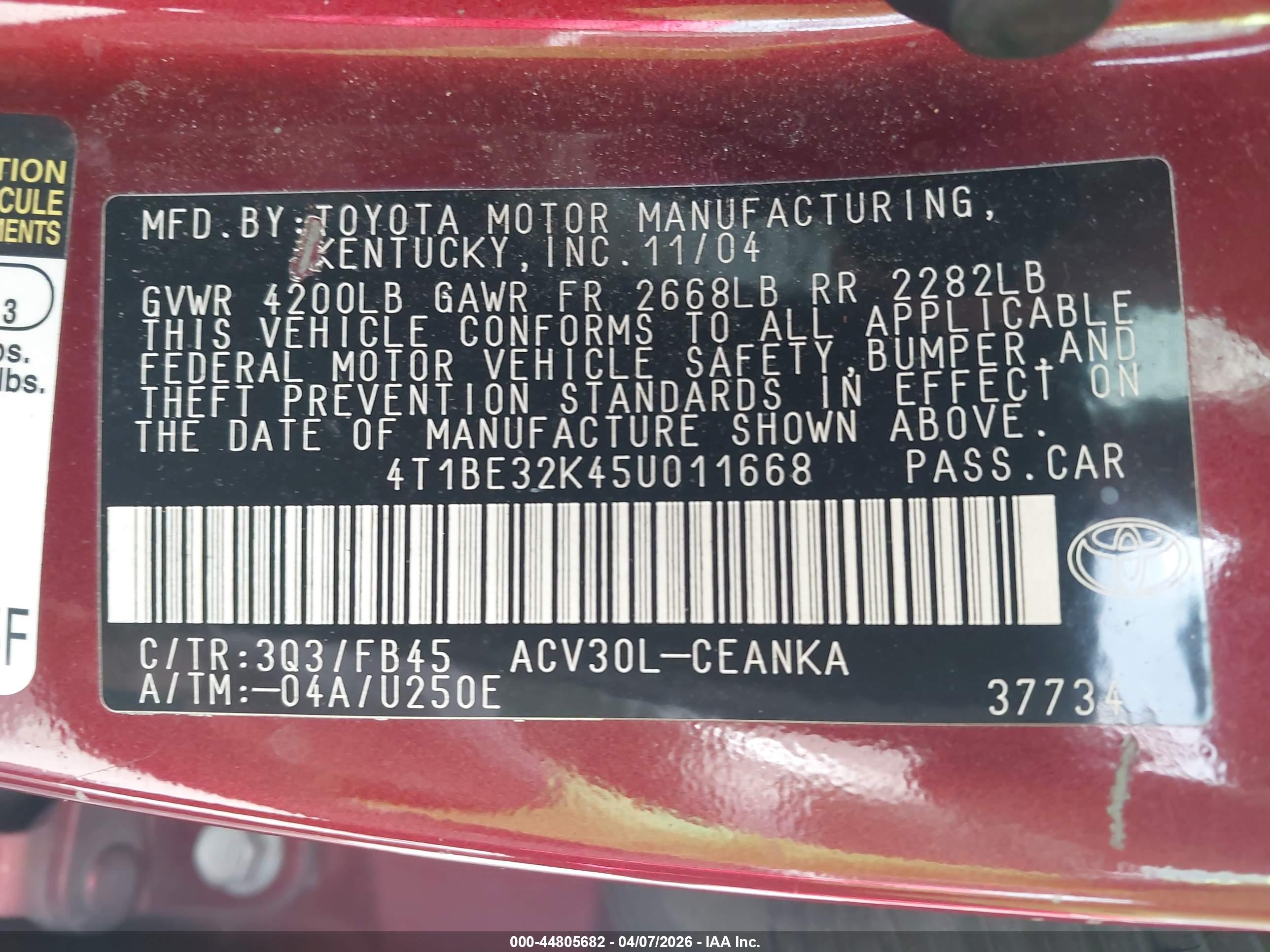 TOYOTA CAMRY image 9