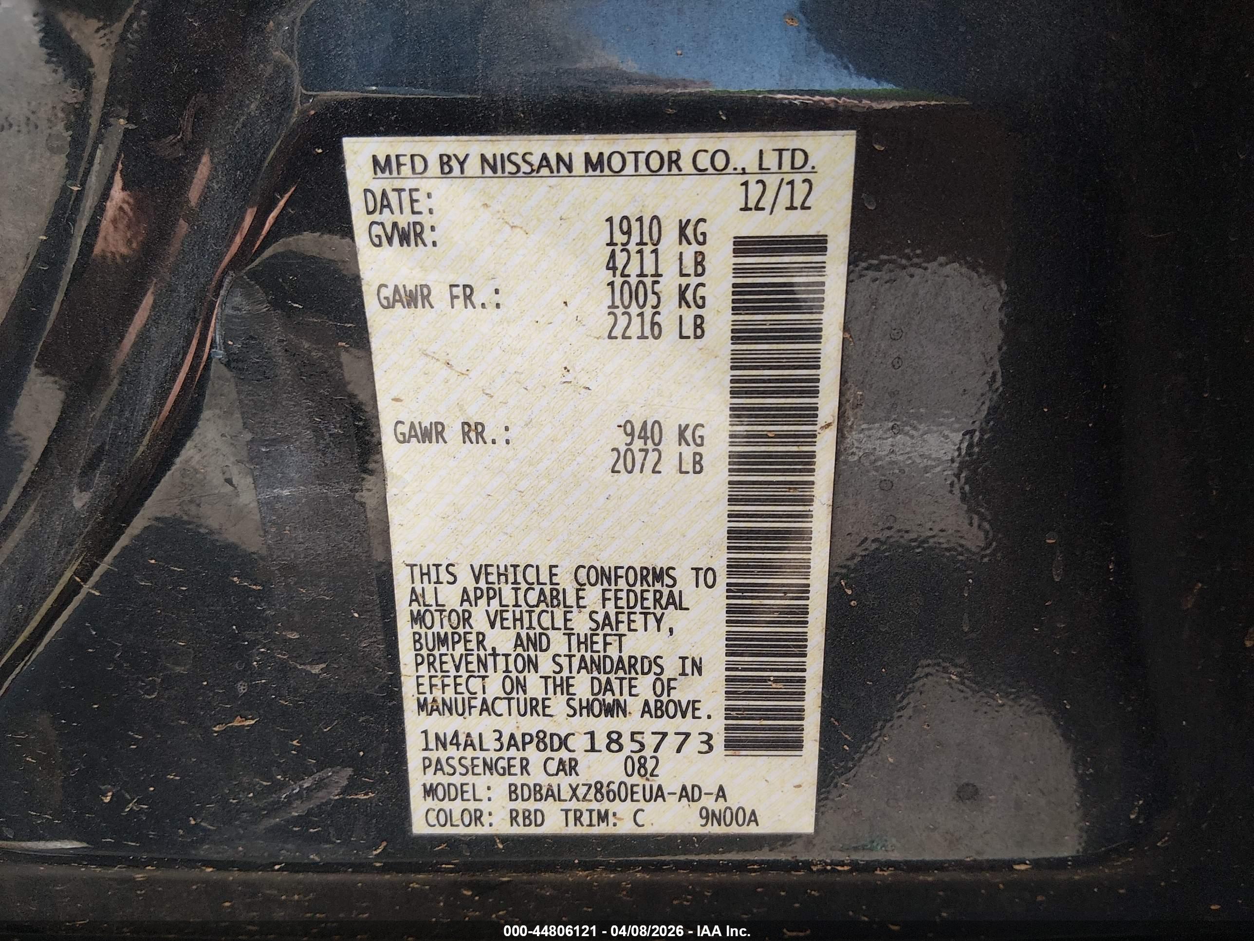 NISSAN ALTIMA image 9