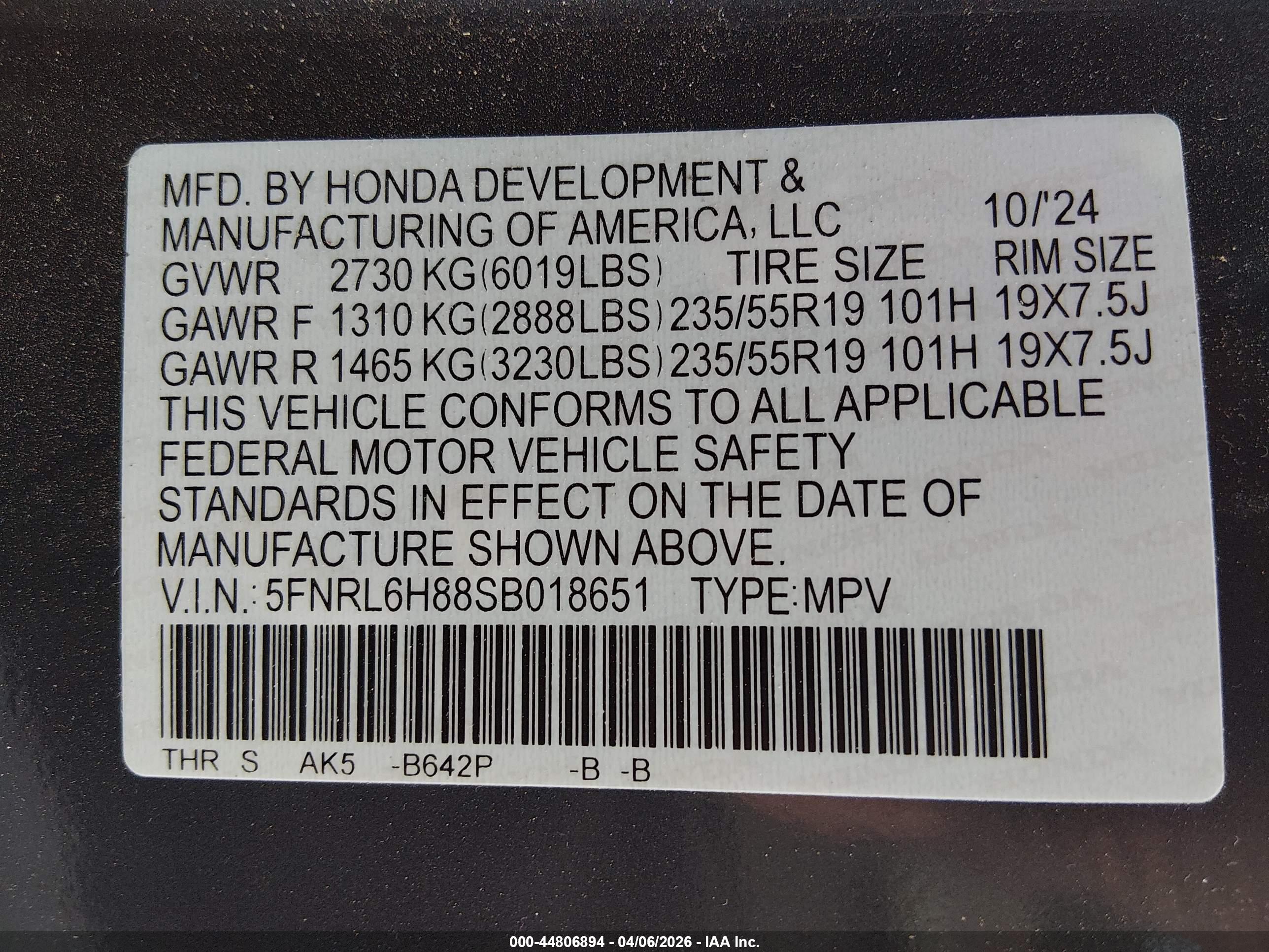 HONDA ODYSSEY image 9