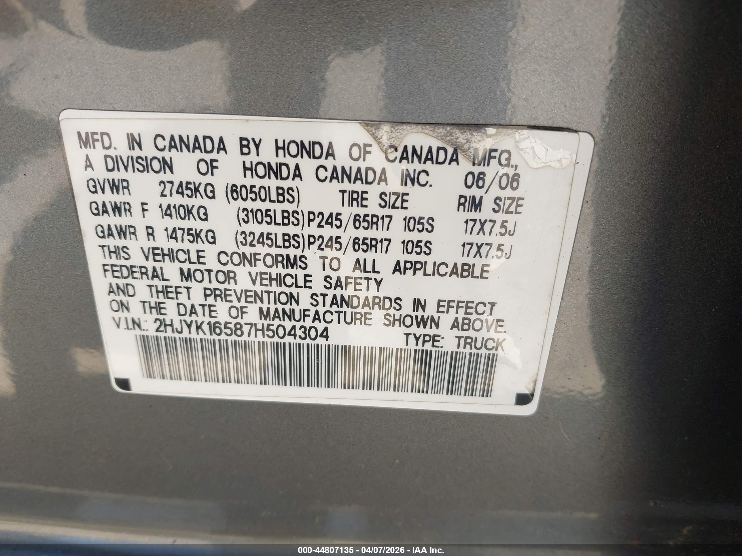 HONDA RIDGELINE image 9