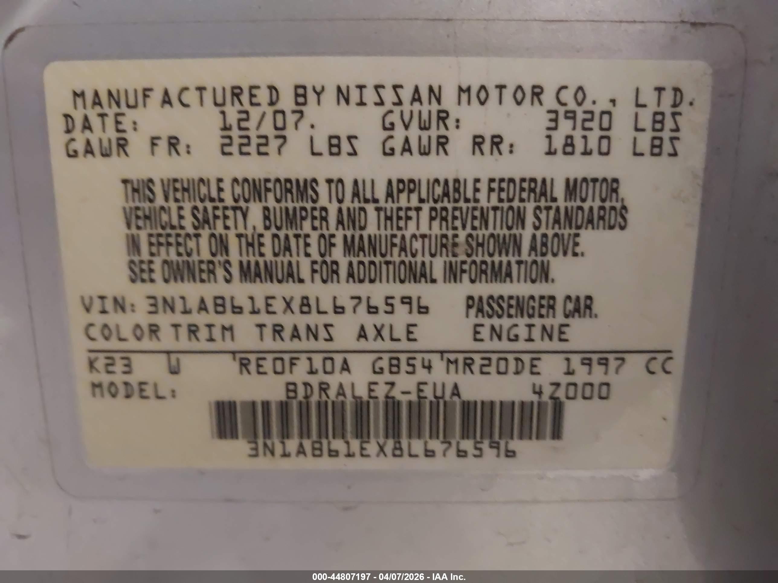 NISSAN SENTRA image 9
