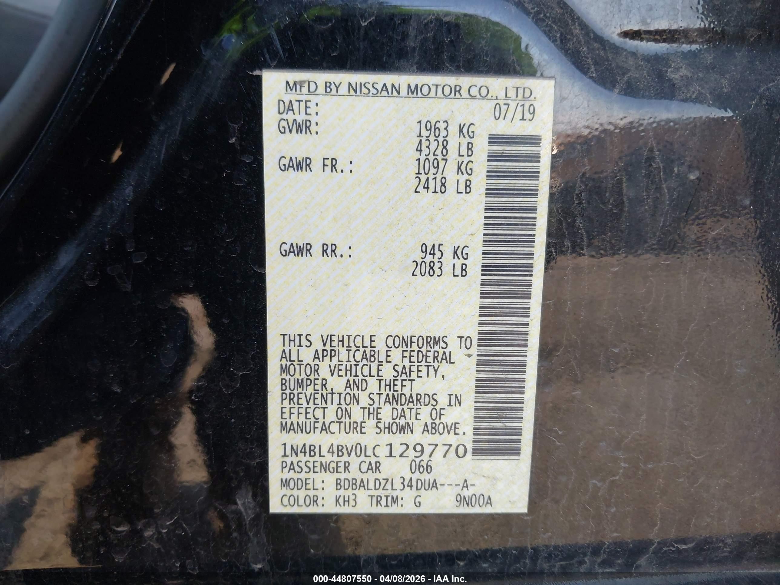NISSAN ALTIMA image 9