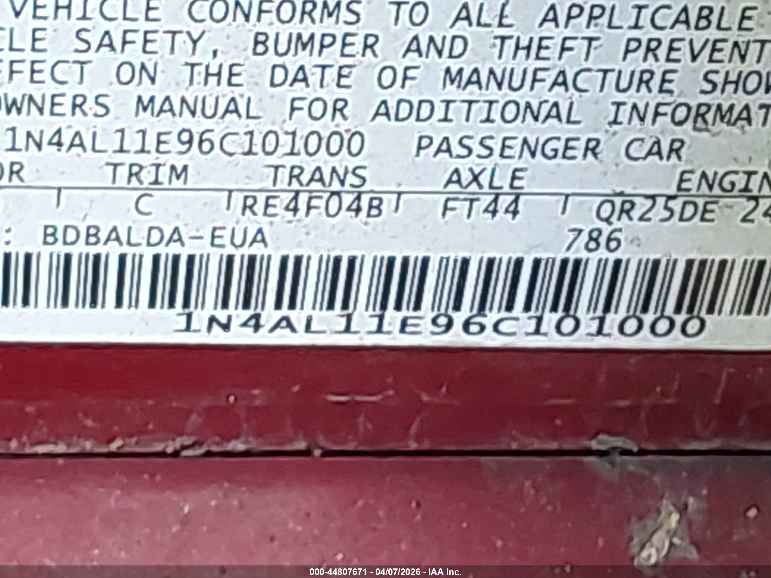 NISSAN ALTIMA image 9