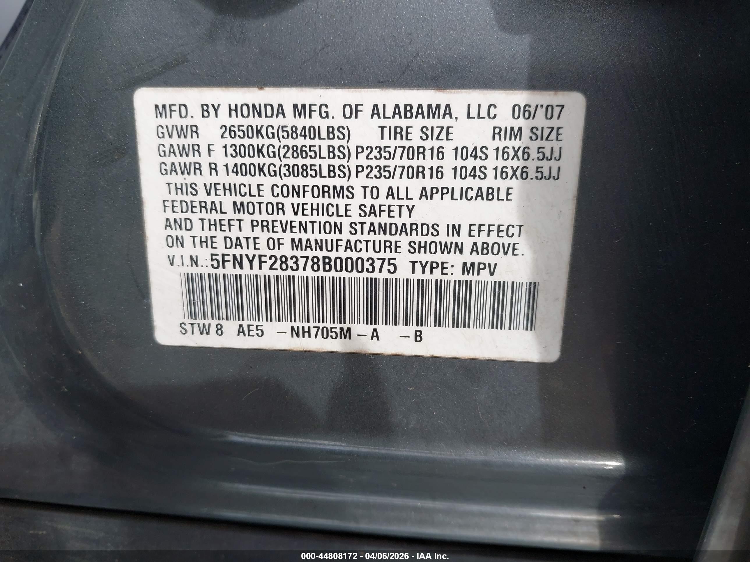 HONDA PILOT image 9