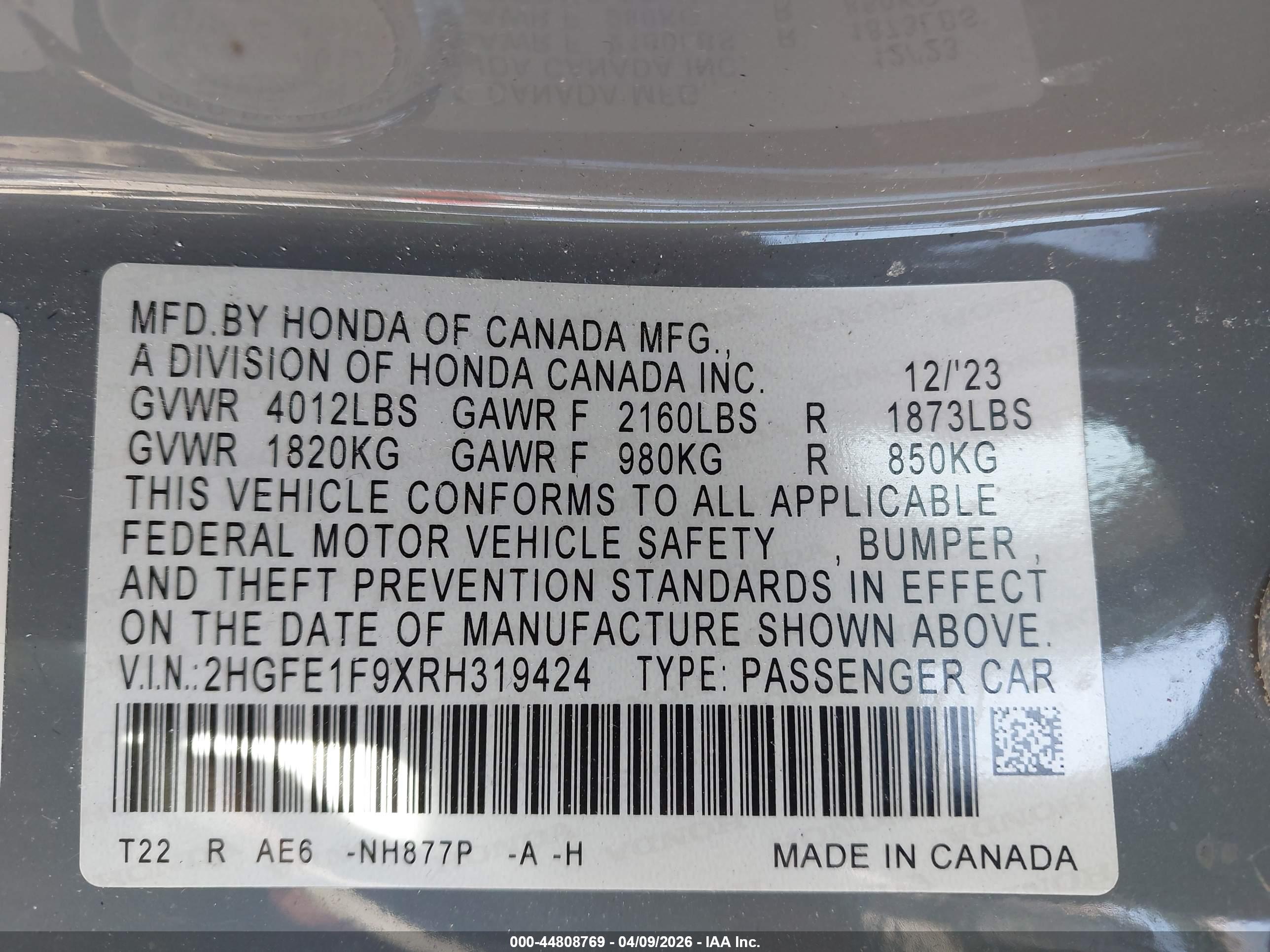 HONDA CIVIC image 9