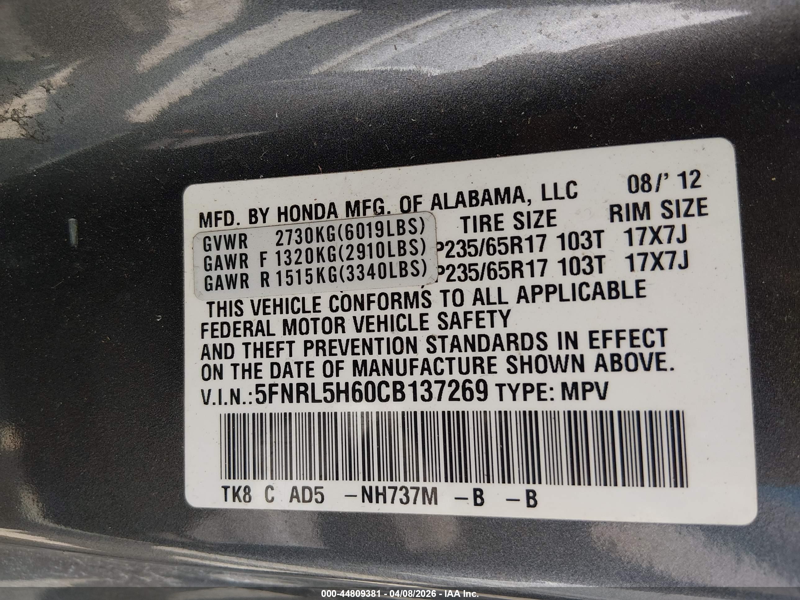 HONDA ODYSSEY image 9