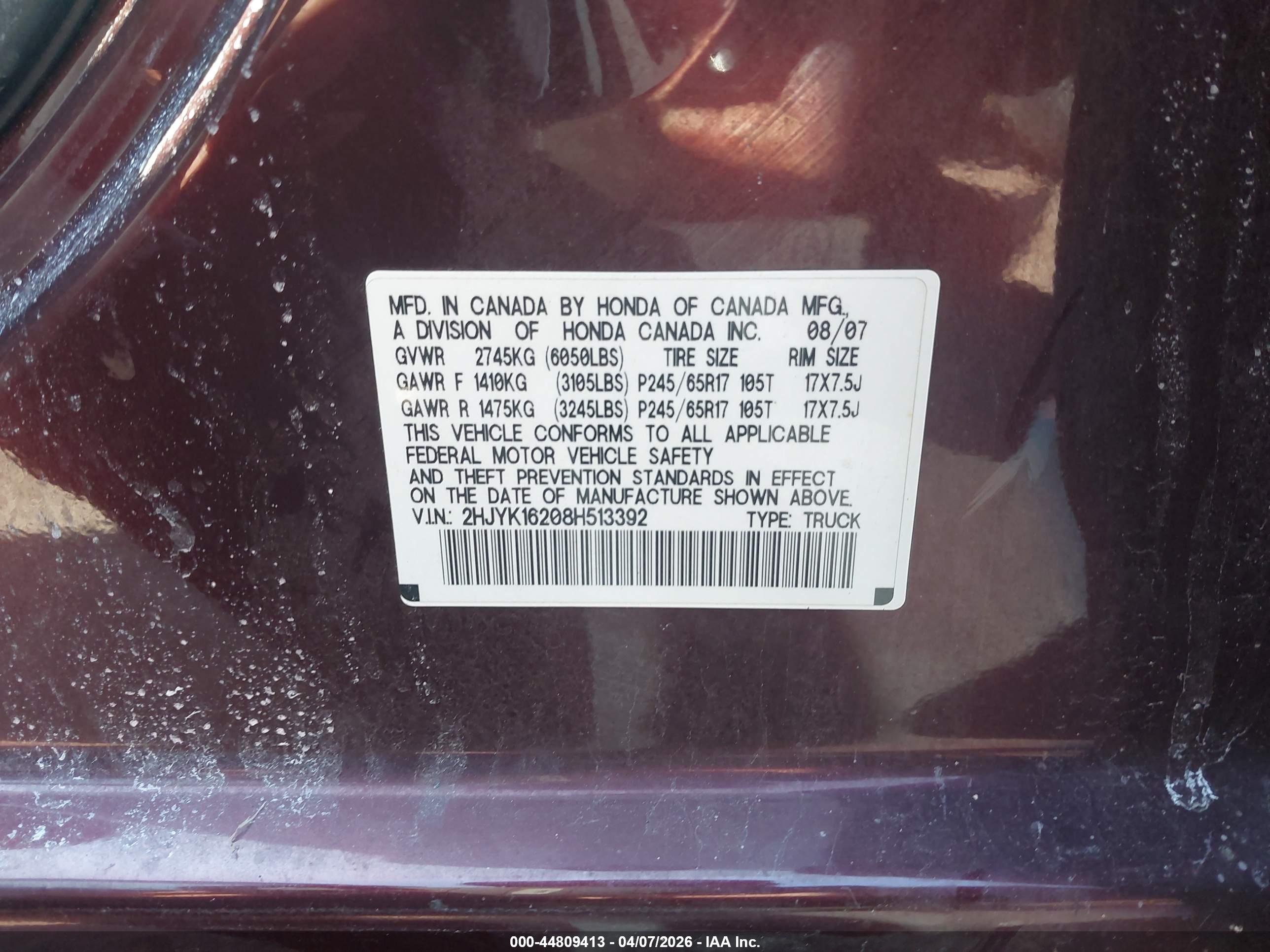 HONDA RIDGELINE image 9
