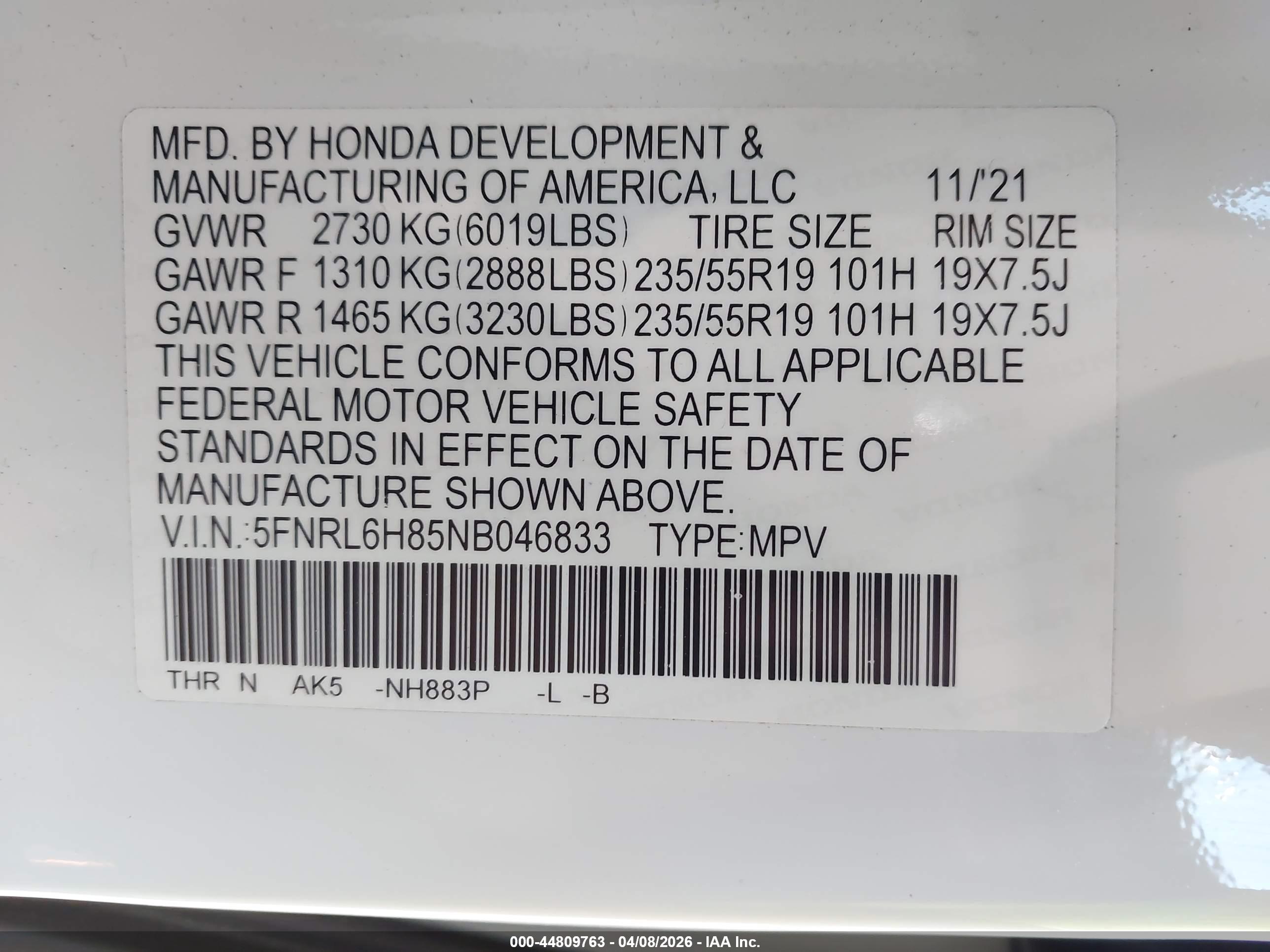 HONDA ODYSSEY image 9