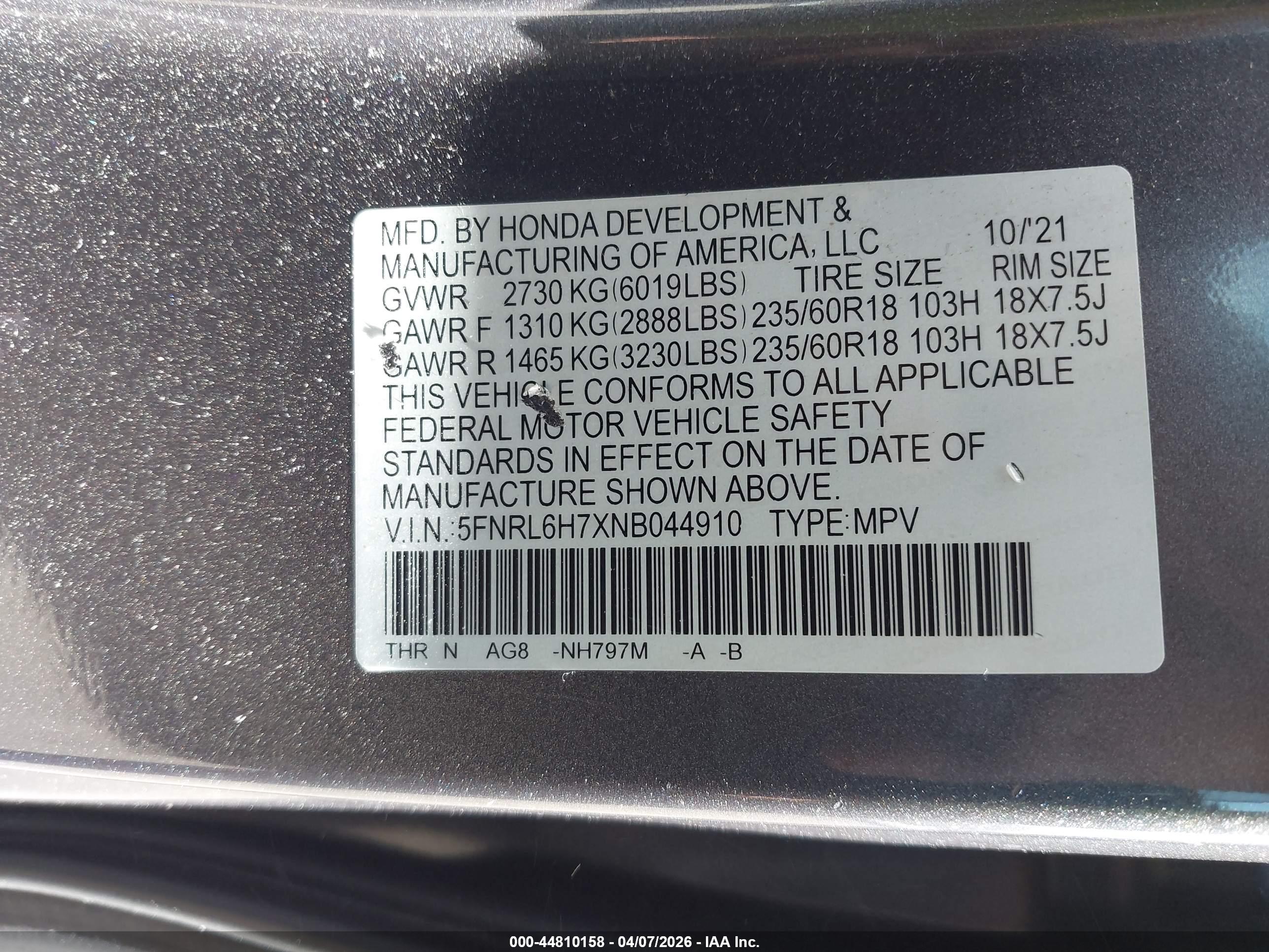 HONDA ODYSSEY image 9