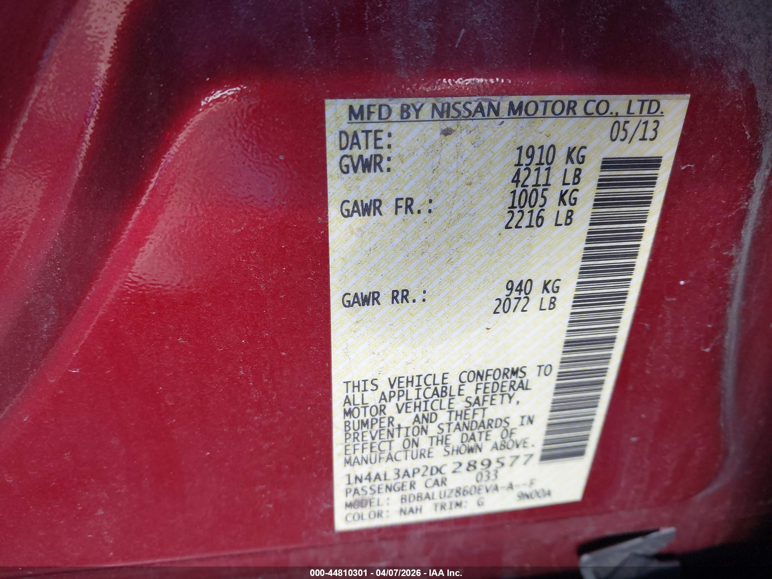NISSAN ALTIMA image 9