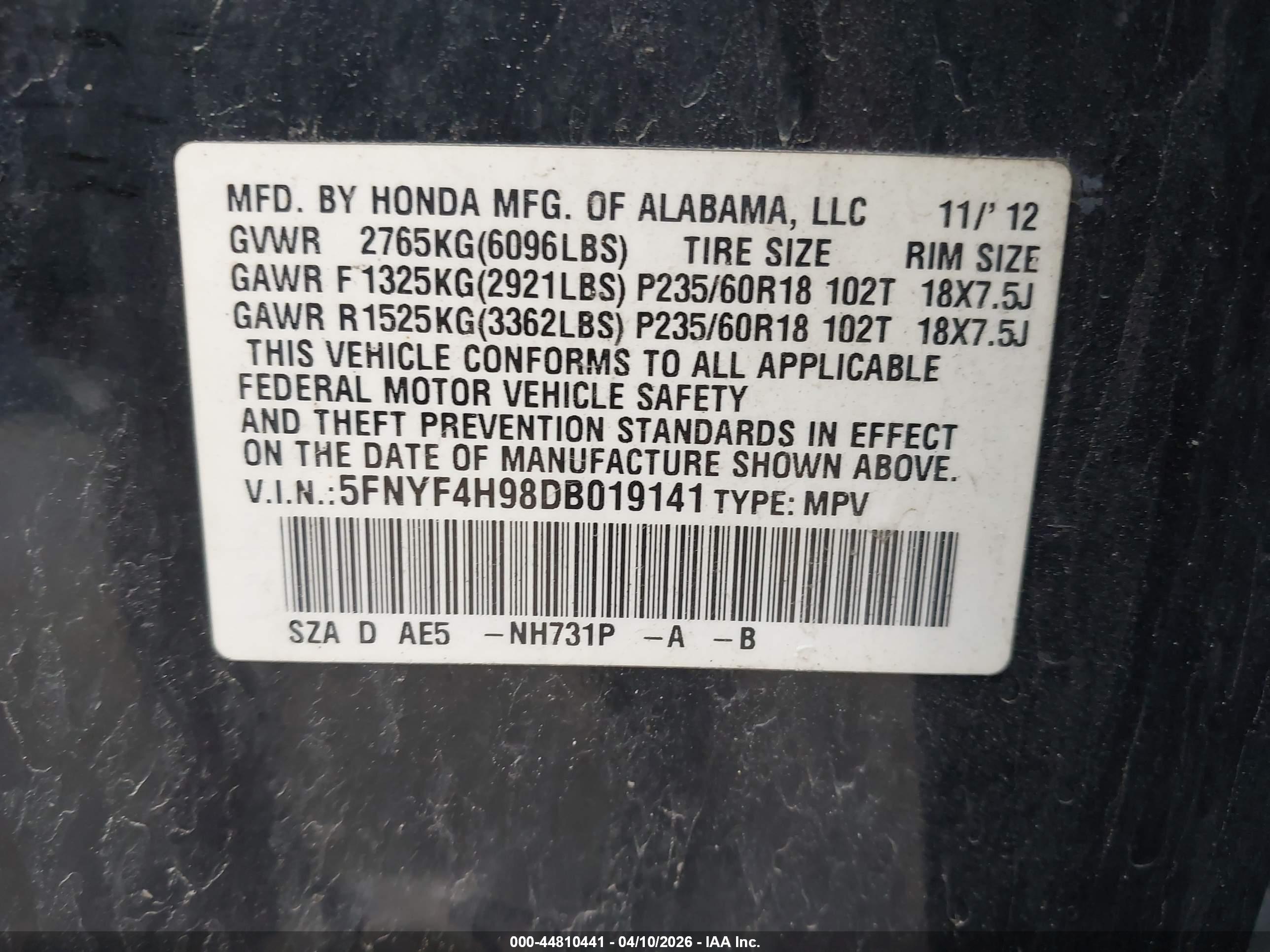 HONDA PILOT image 9