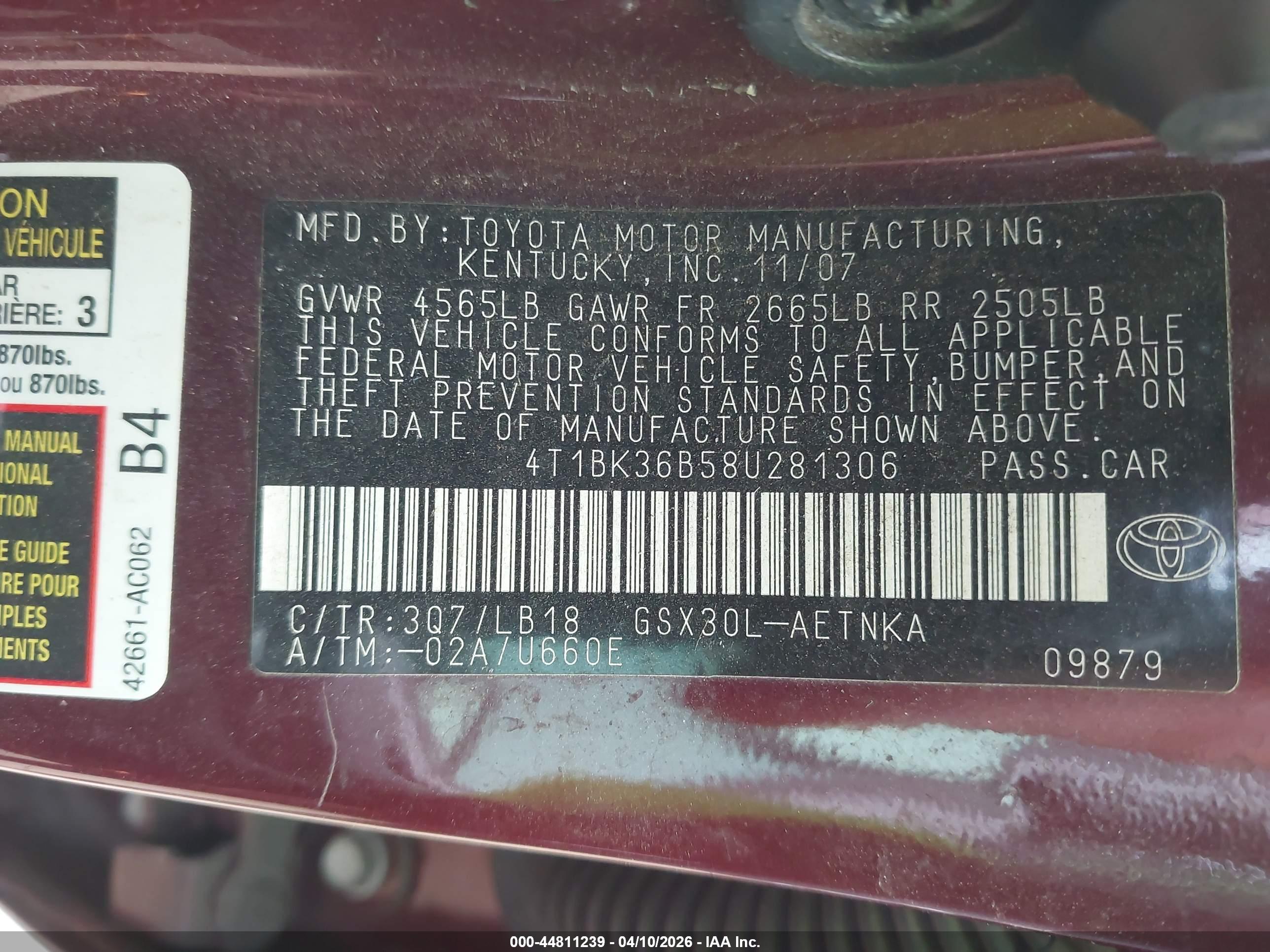 TOYOTA AVALON image 9