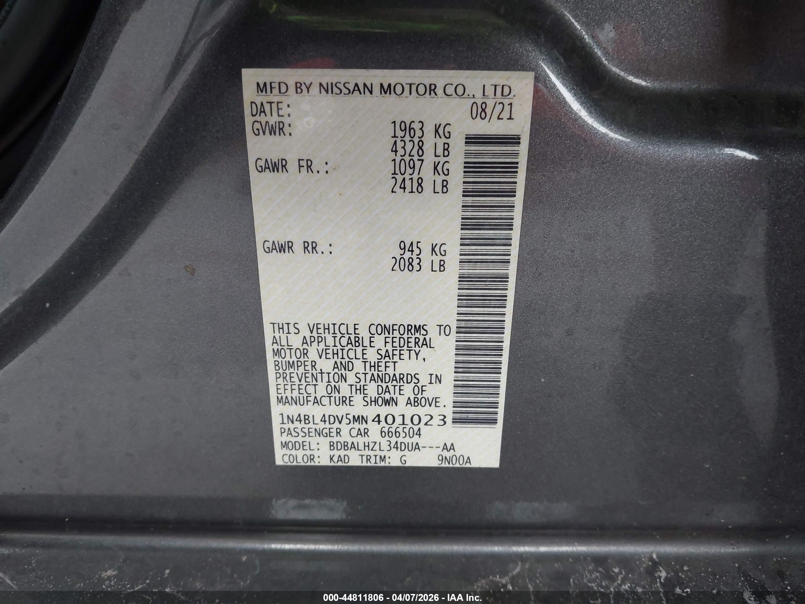 NISSAN ALTIMA image 9
