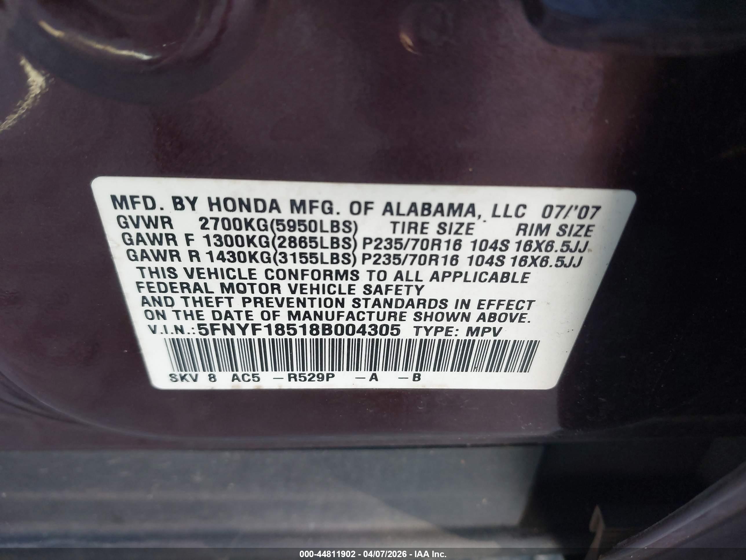 HONDA PILOT image 9