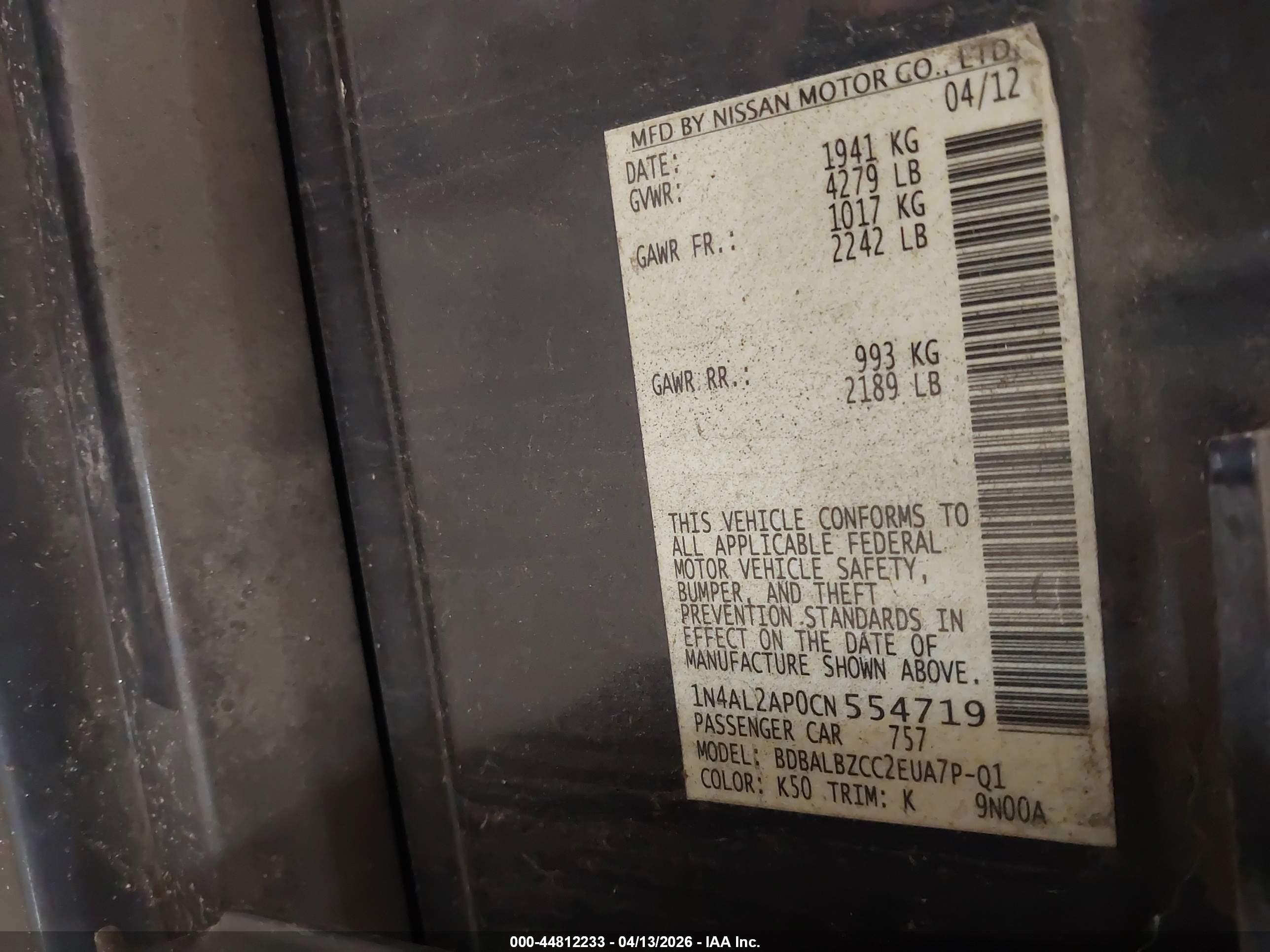 NISSAN ALTIMA image 9