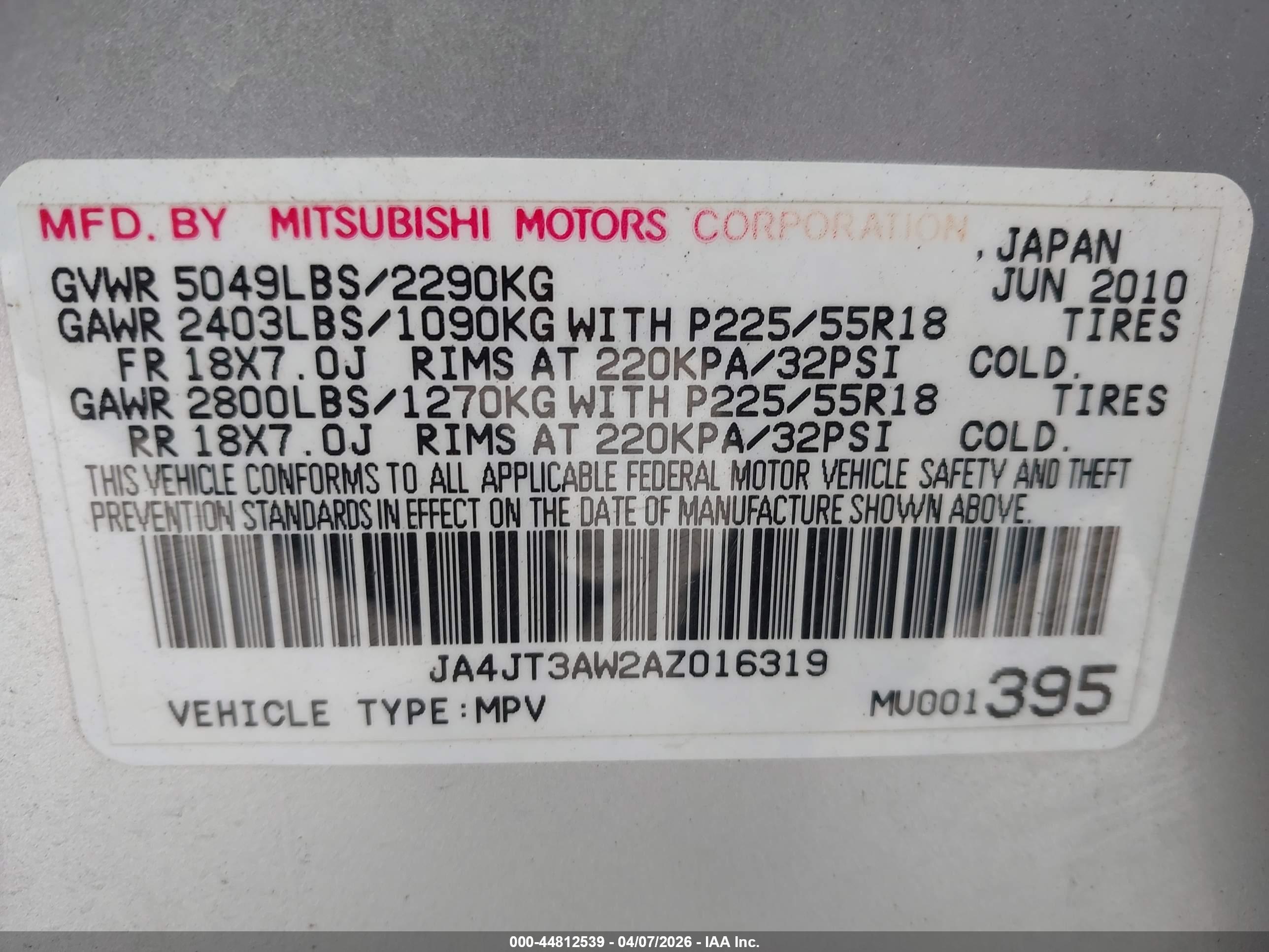 MITSUBISHI OUTLANDER image 9