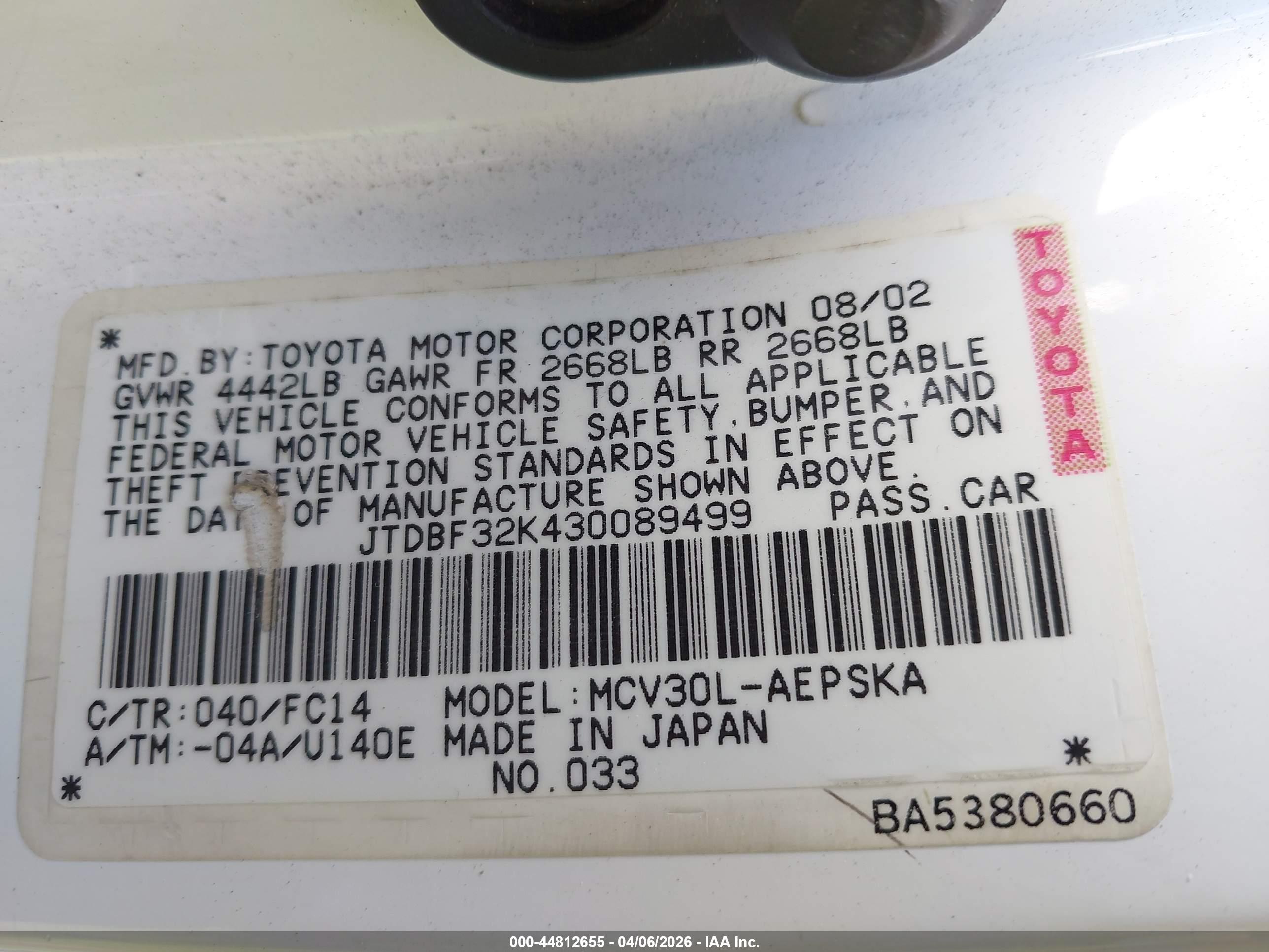 TOYOTA CAMRY image 9