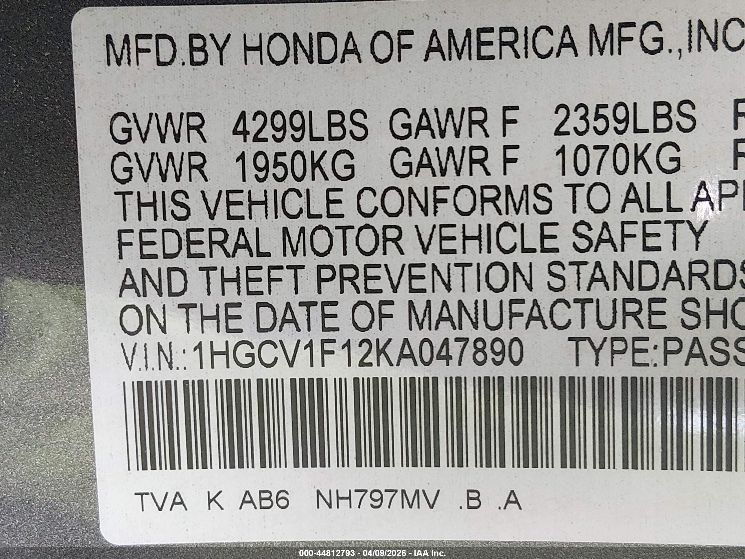 HONDA ACCORD image 9