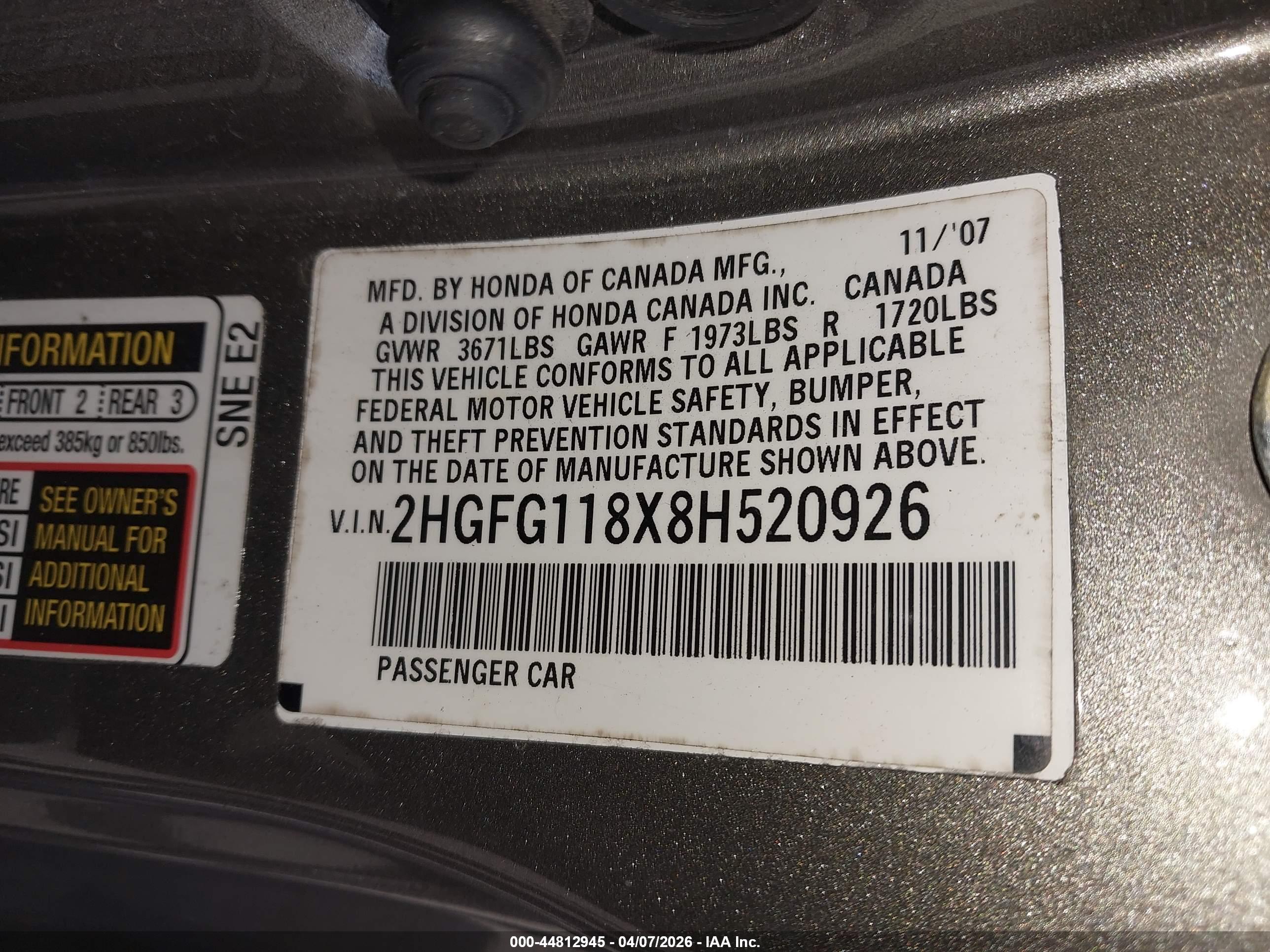 HONDA CIVIC image 9