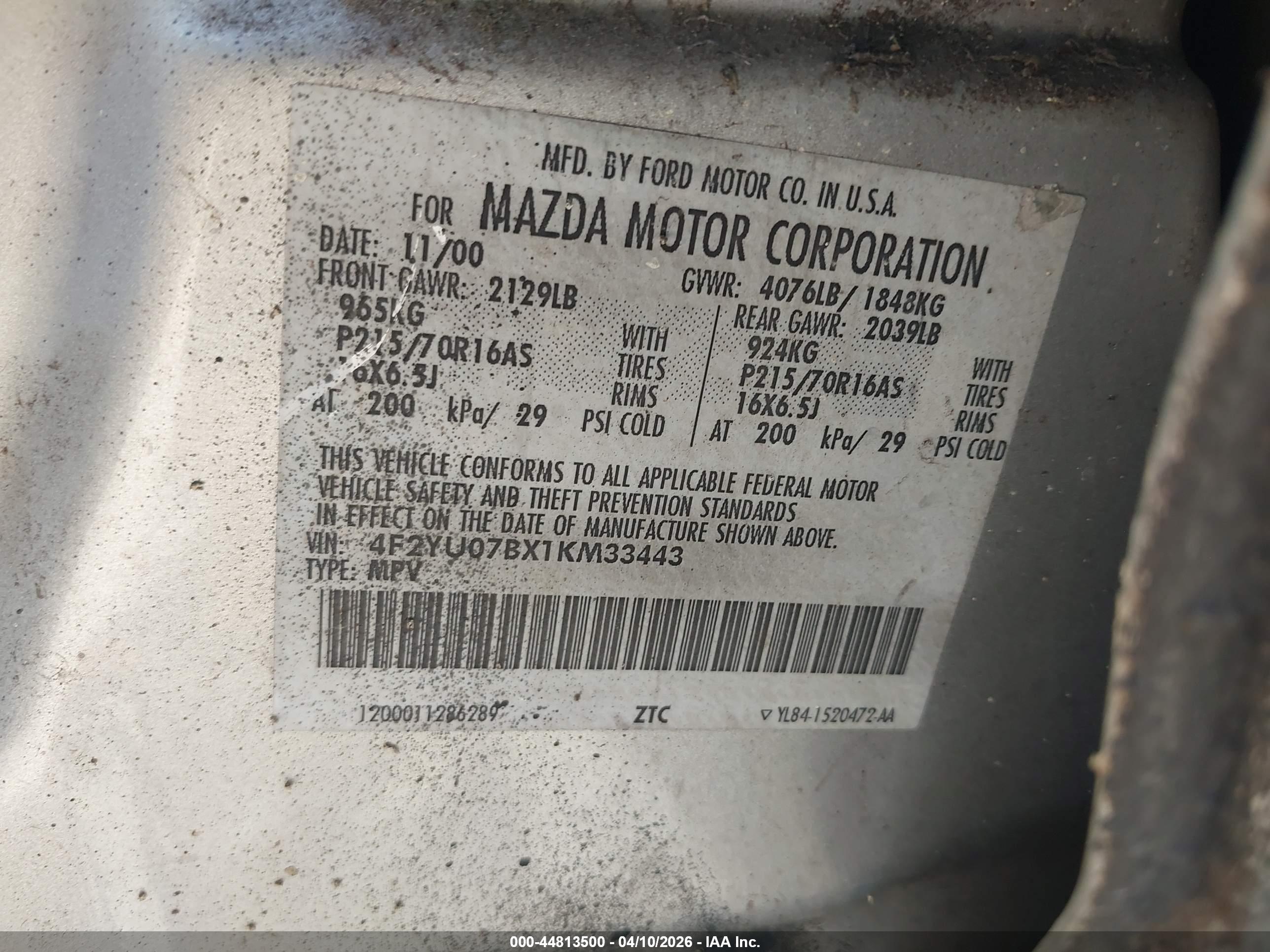 MAZDA TRIBUTE image 9