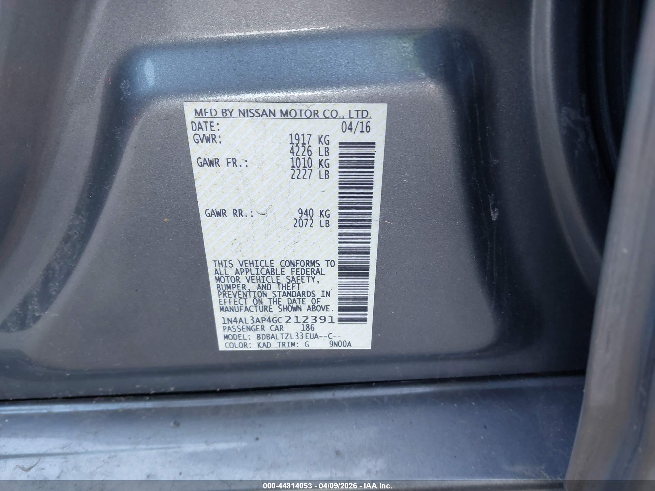 NISSAN ALTIMA image 9