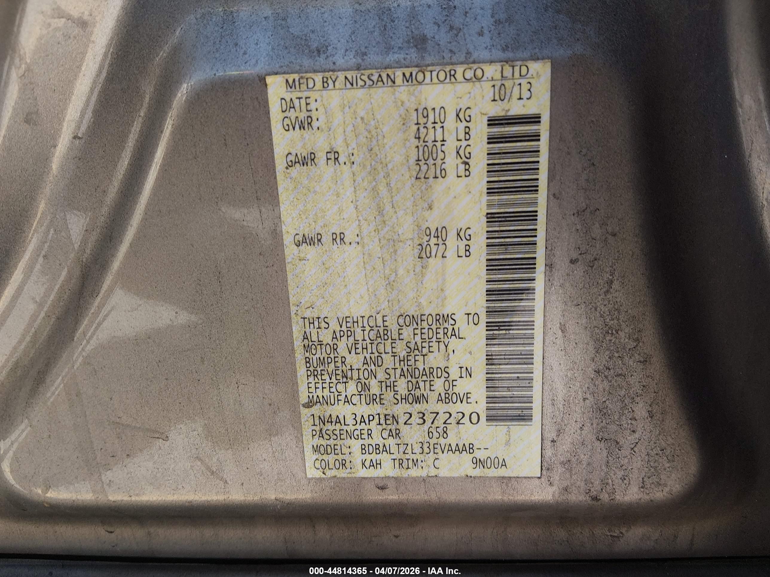 NISSAN ALTIMA image 9