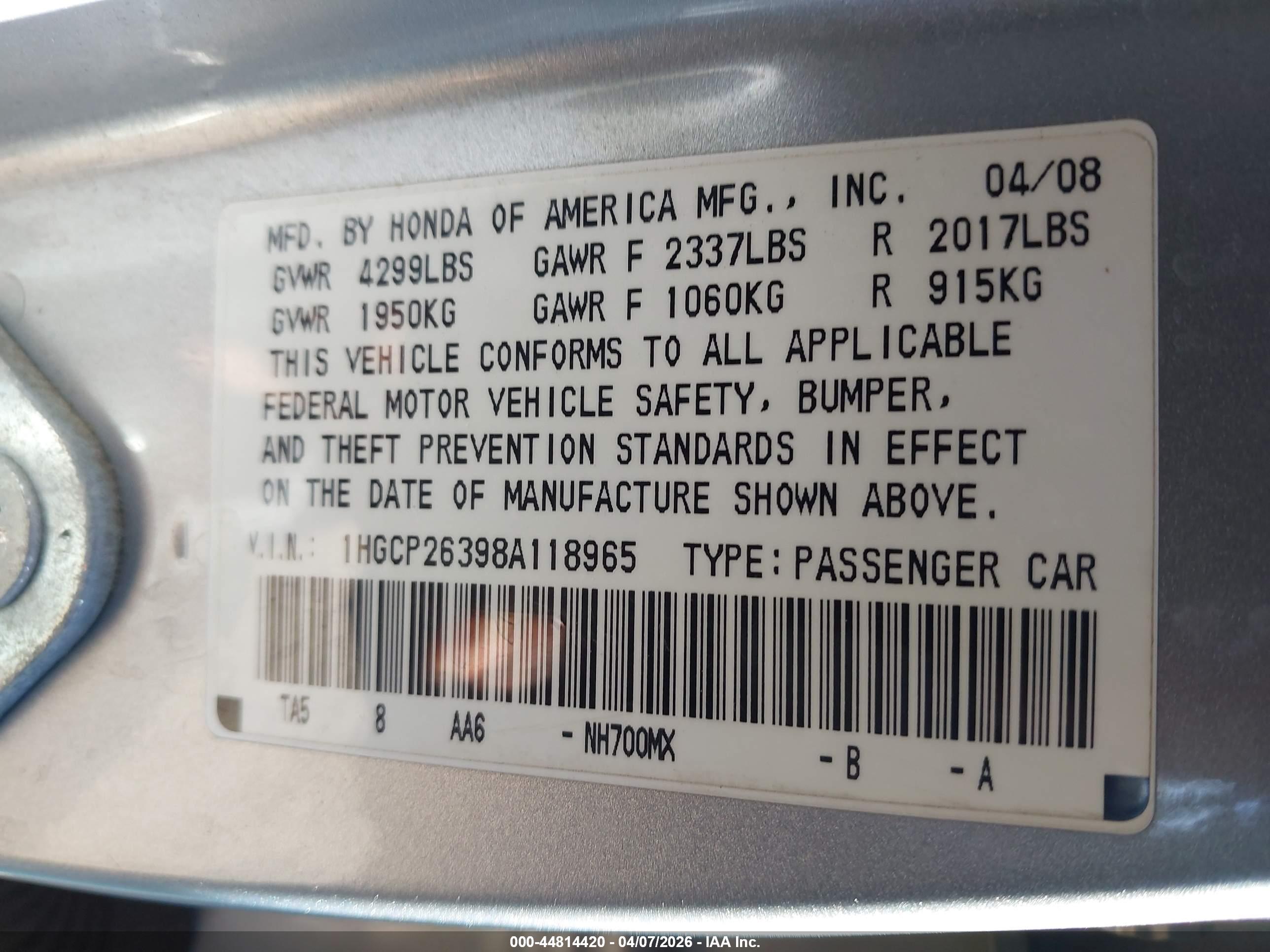 HONDA ACCORD image 9