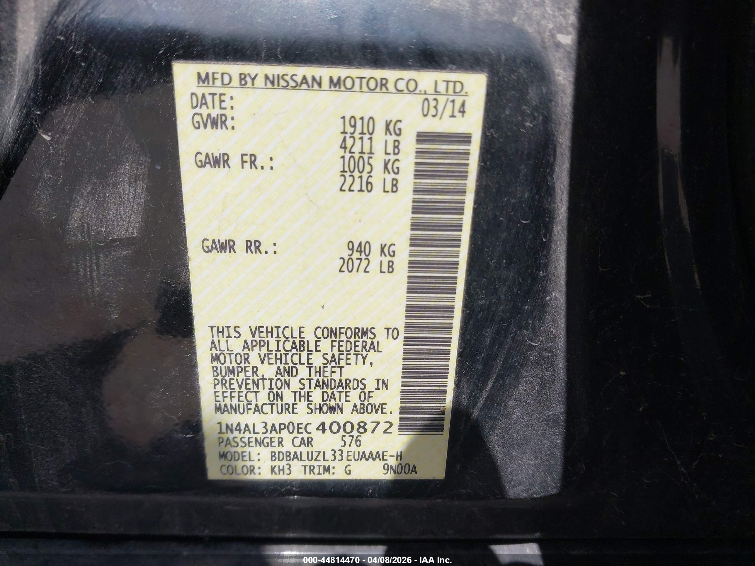 NISSAN ALTIMA image 9