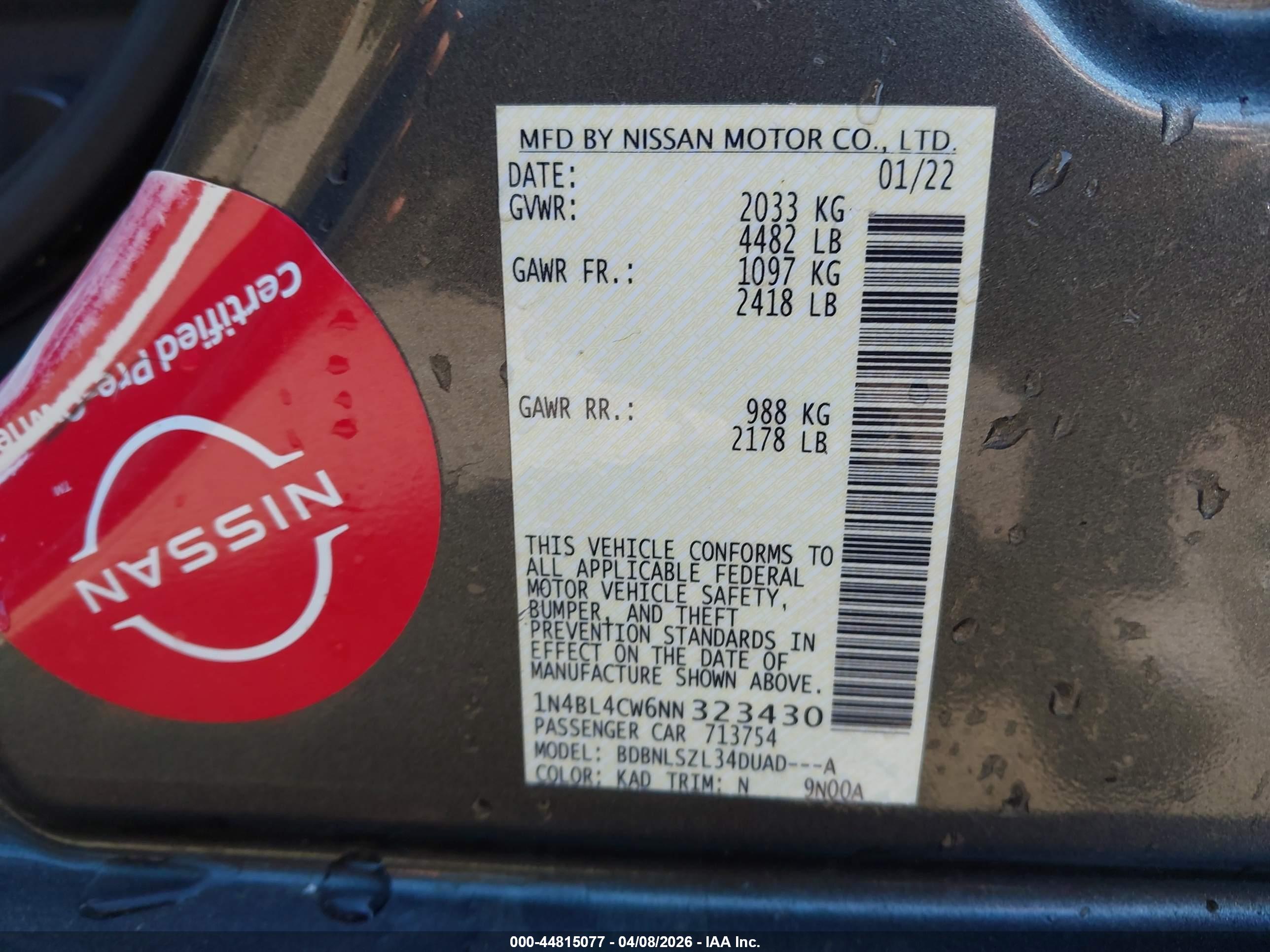 NISSAN ALTIMA image 9