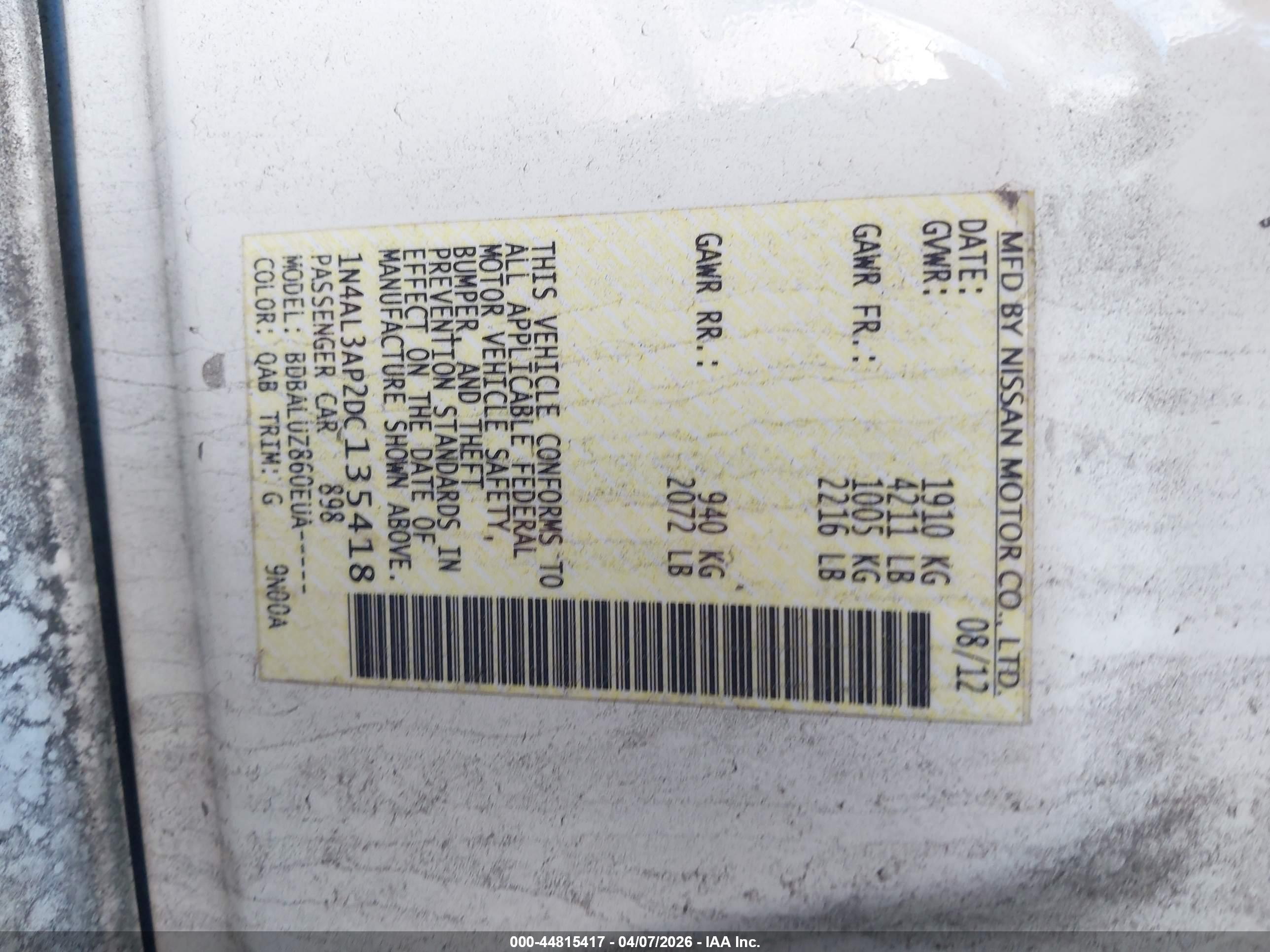 NISSAN ALTIMA image 9