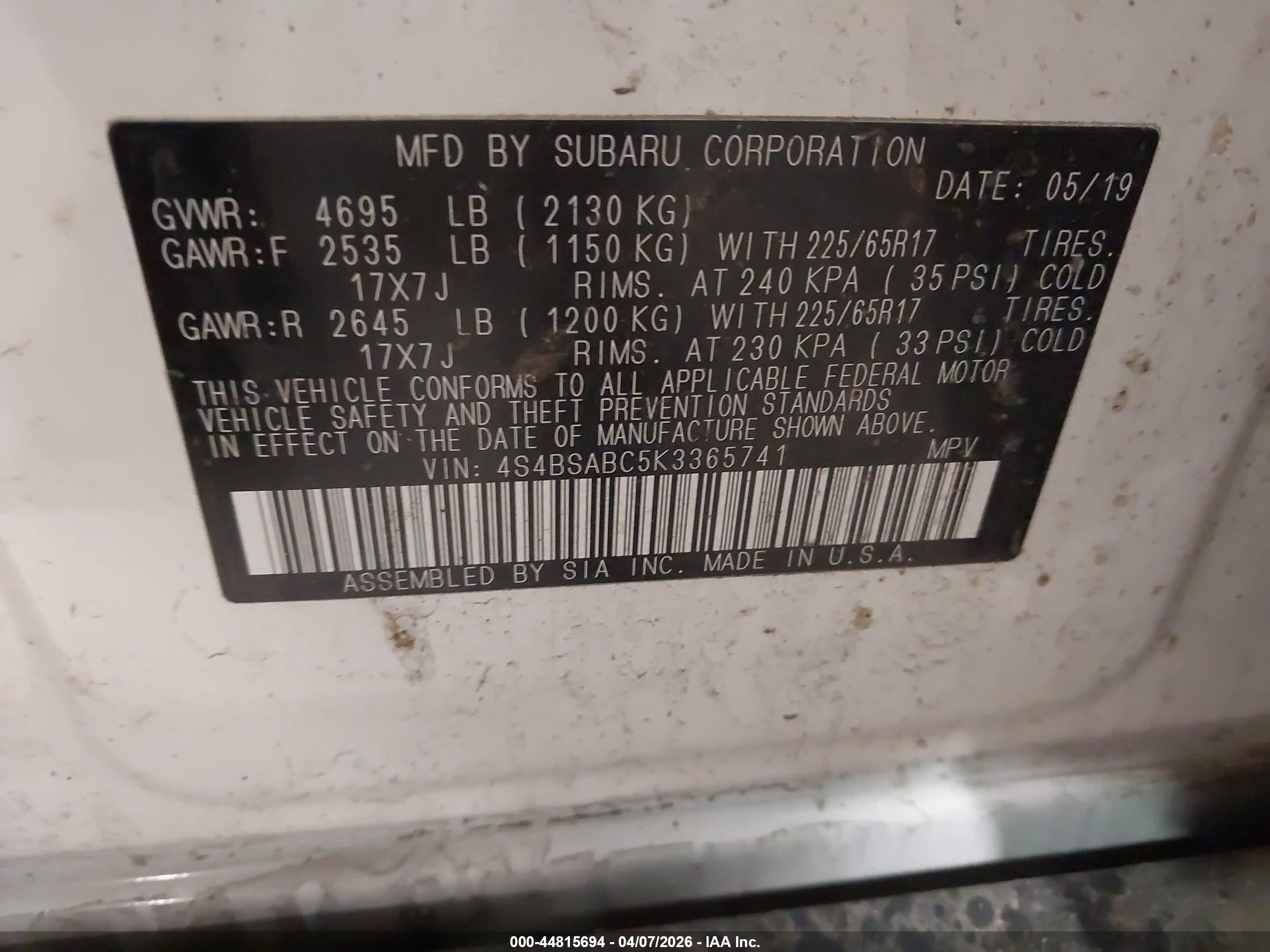 SUBARU OUTBACK image 9