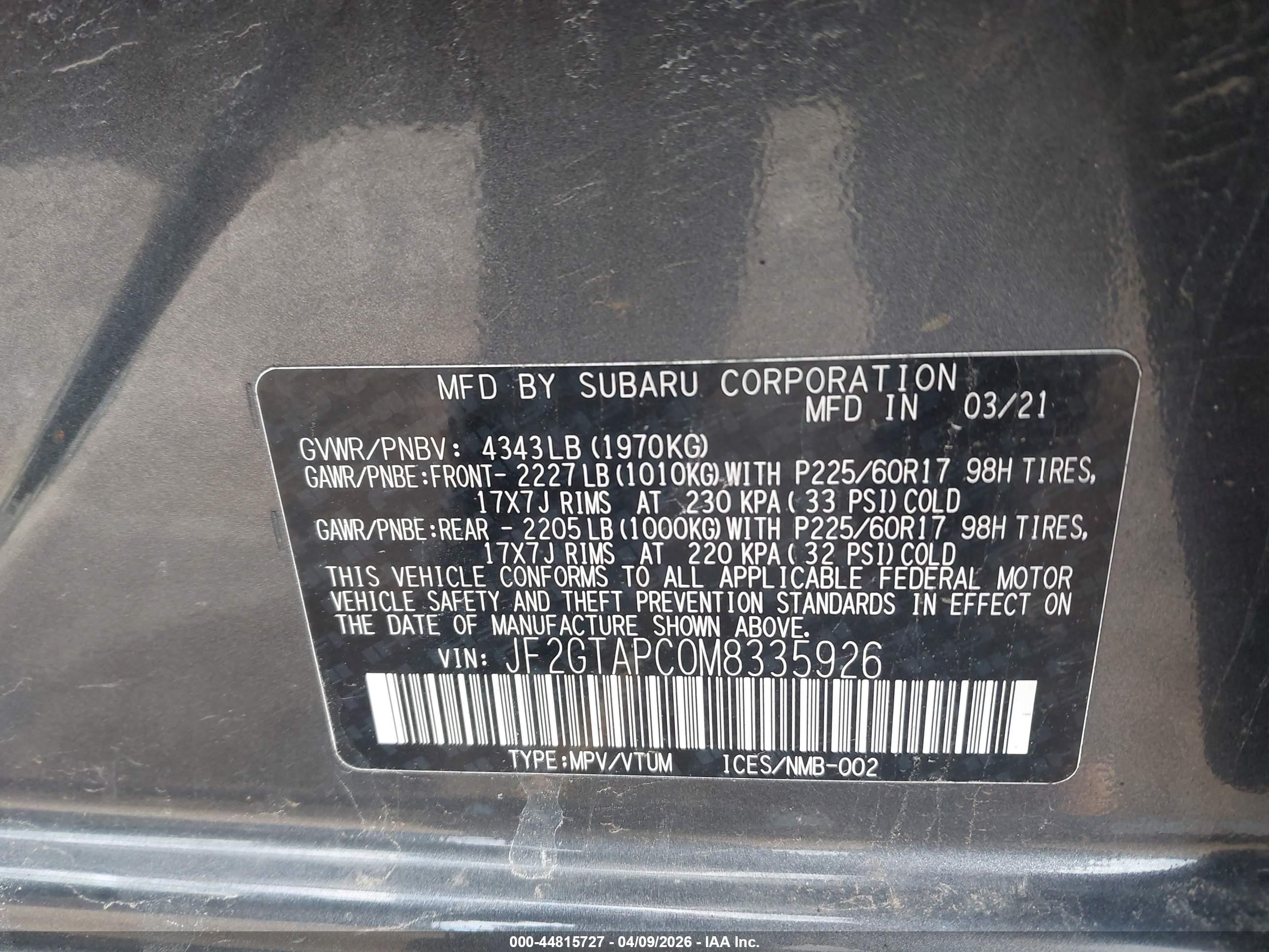 SUBARU CROSSTREK image 9