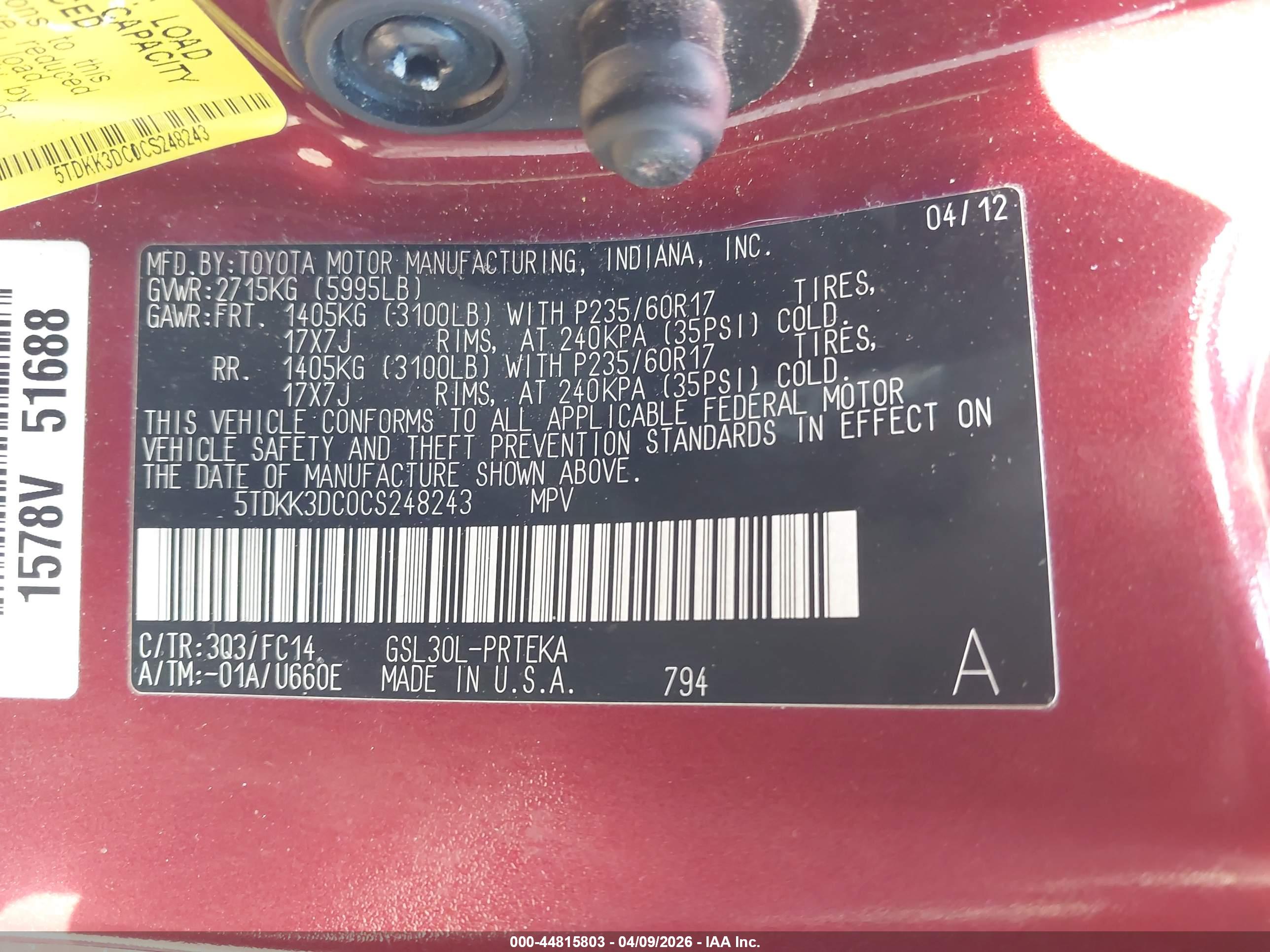 TOYOTA SIENNA image 9