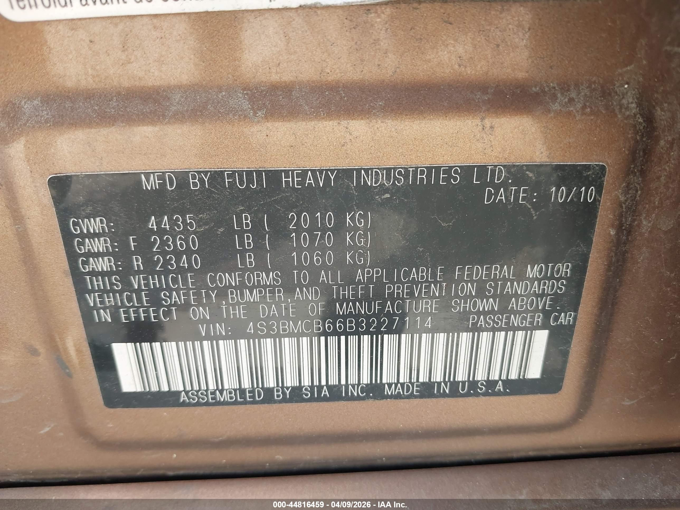 SUBARU LEGACY image 9