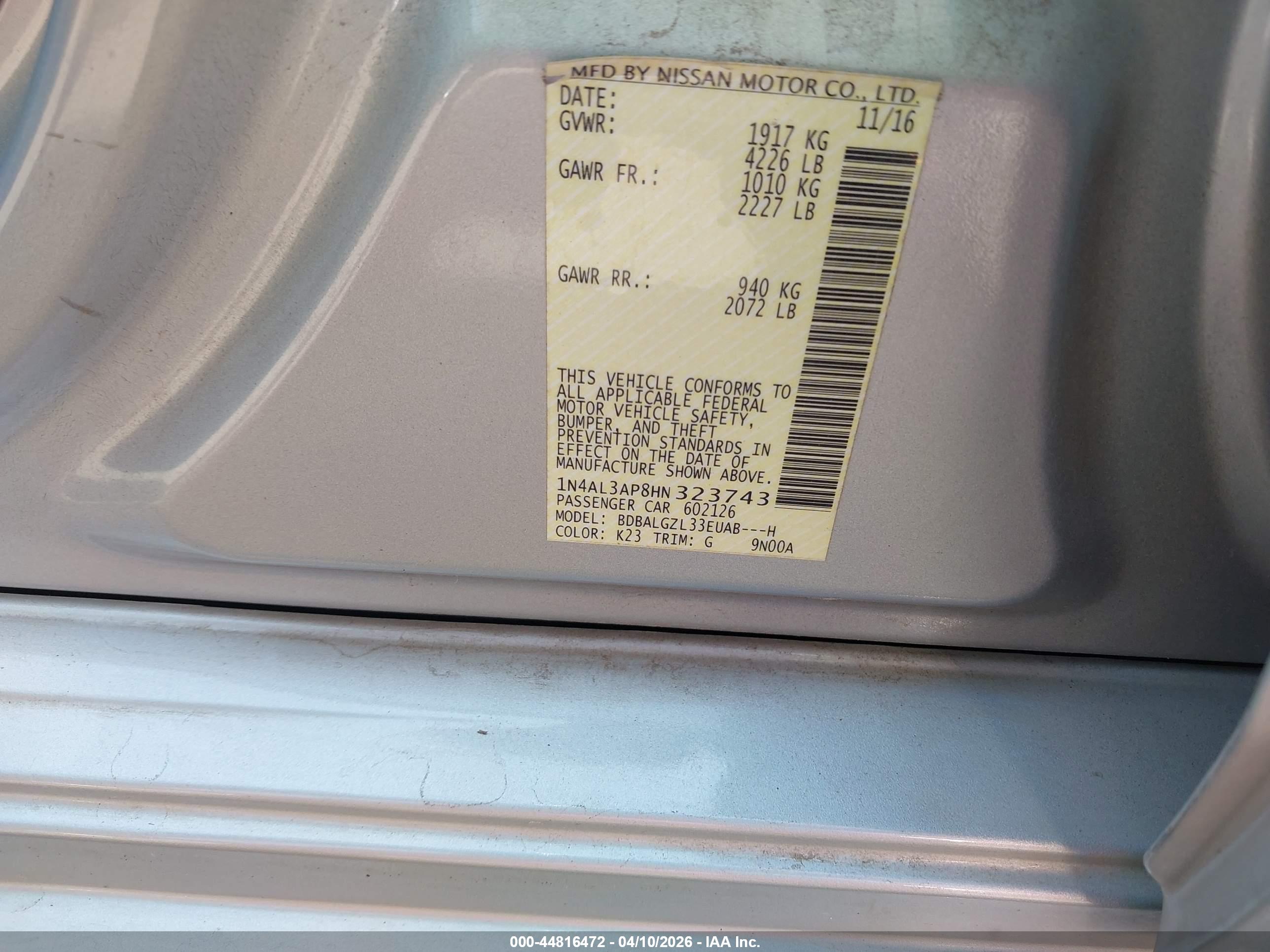 NISSAN ALTIMA image 9