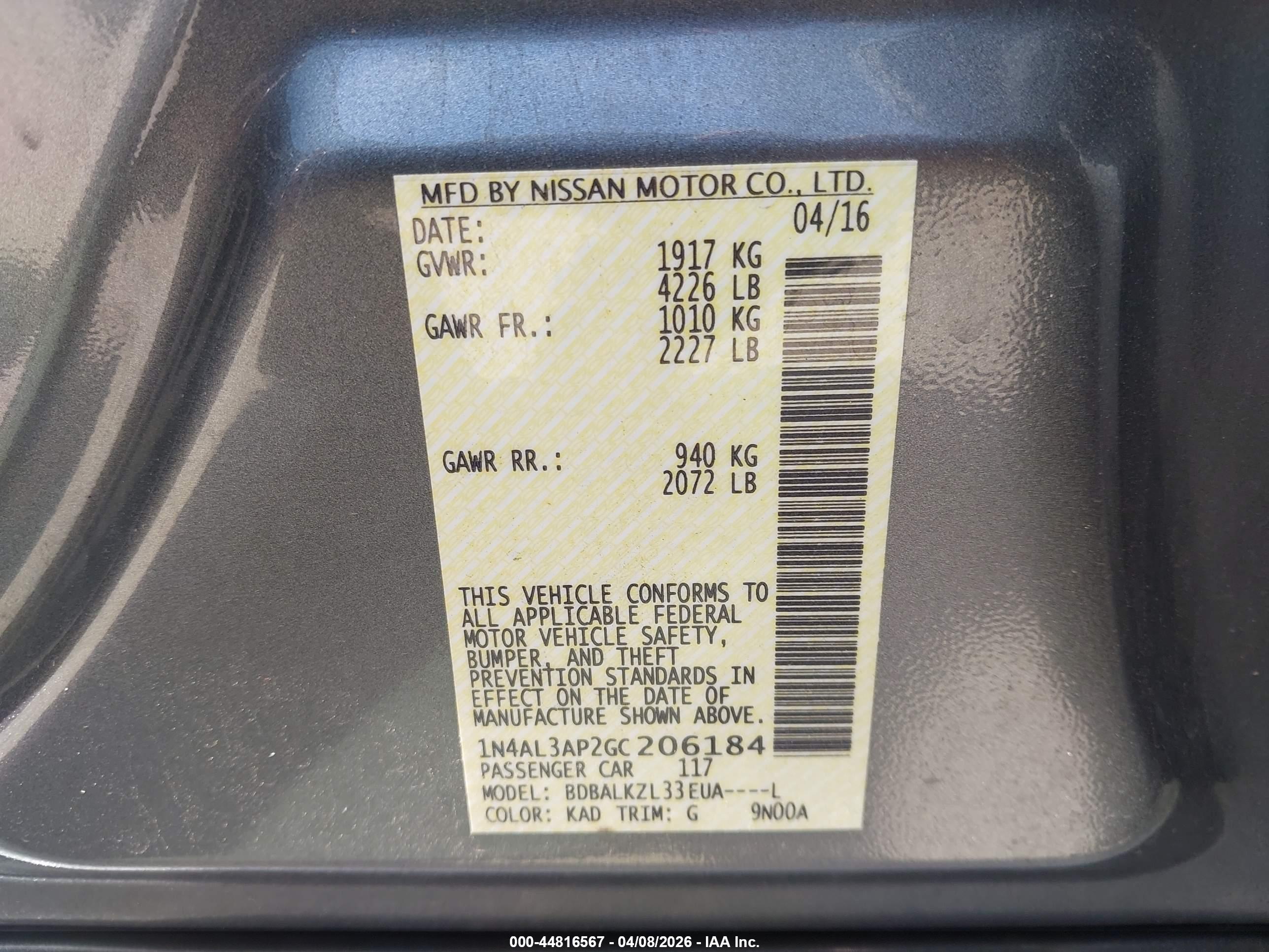 NISSAN ALTIMA image 9