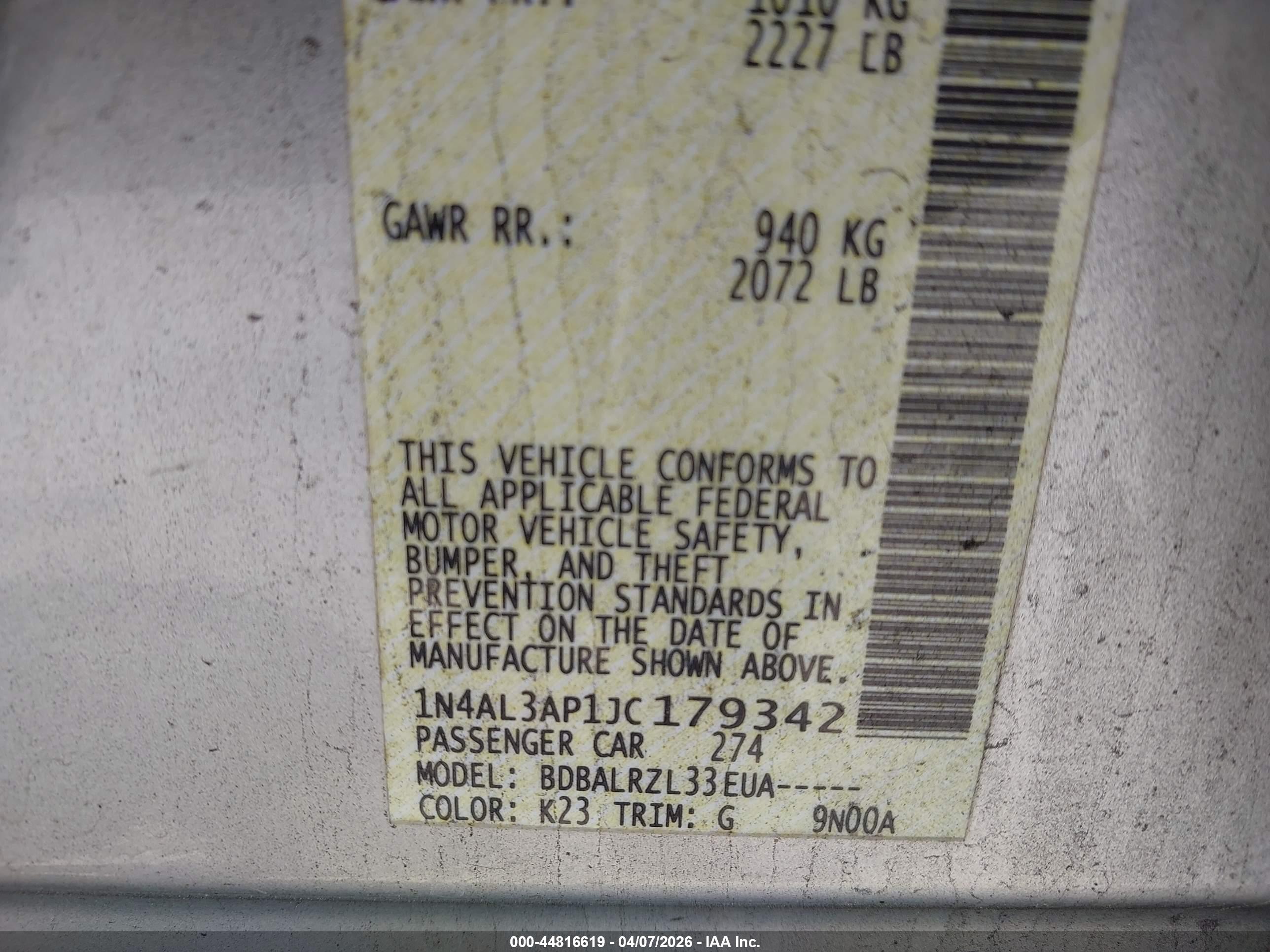 NISSAN ALTIMA image 9