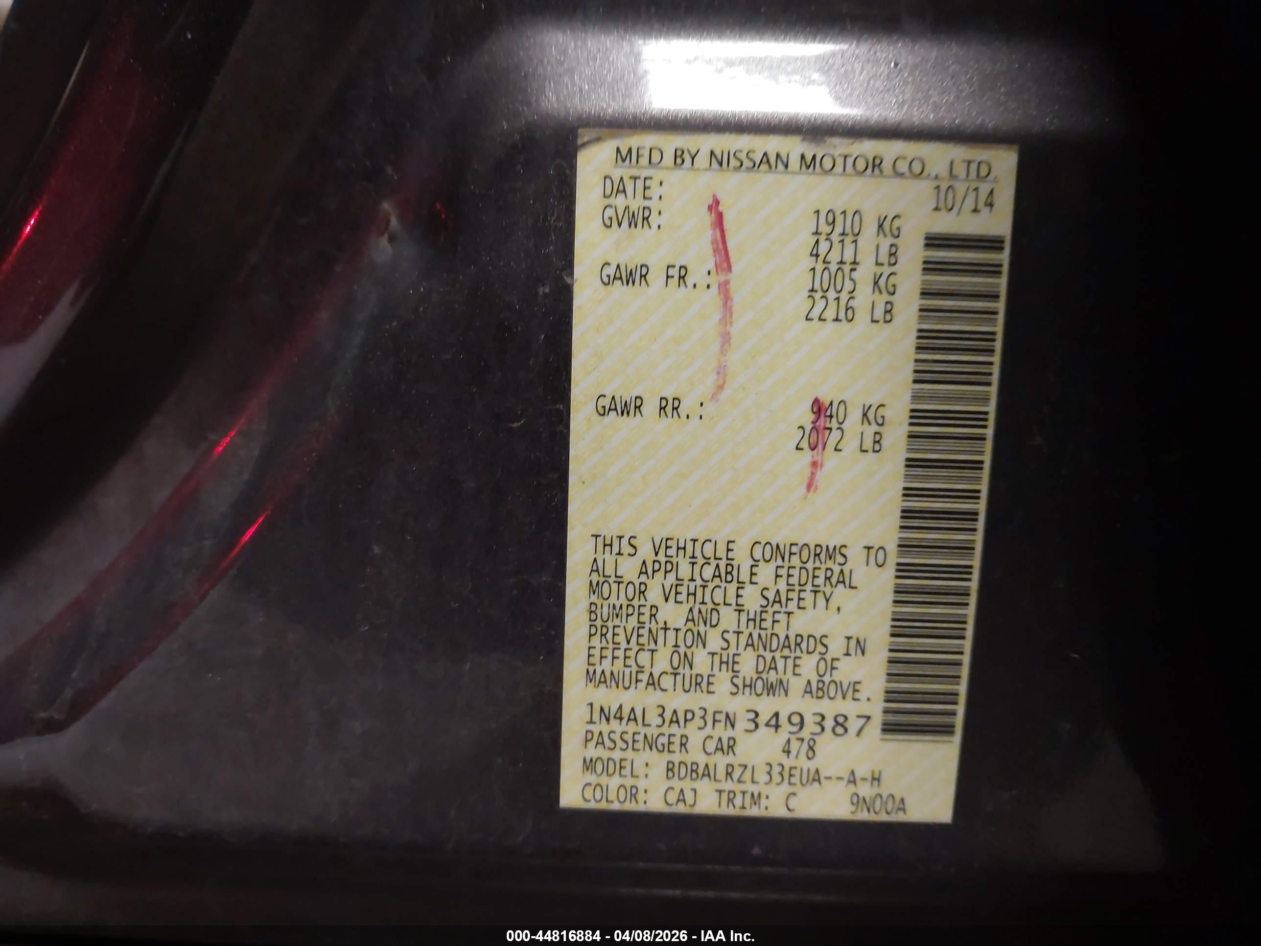 NISSAN ALTIMA image 9
