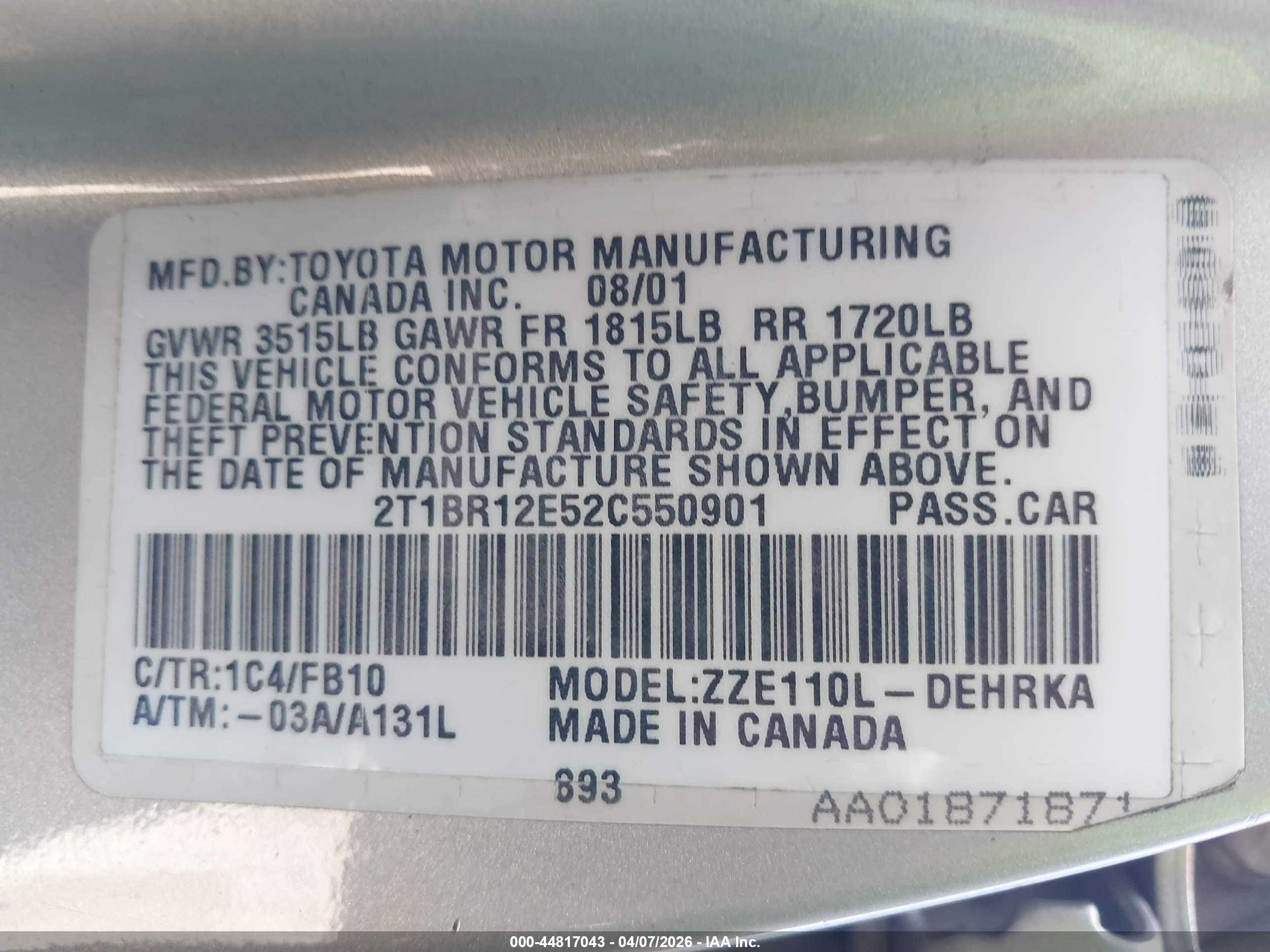 TOYOTA COROLLA image 9