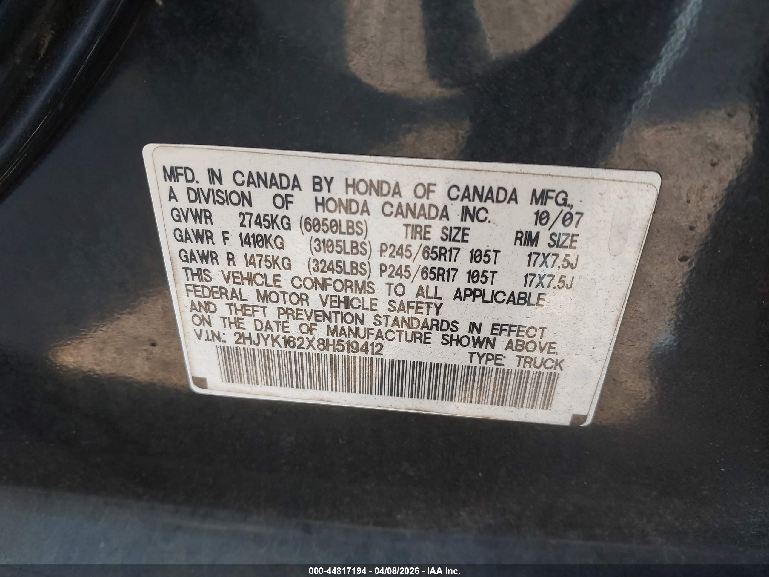HONDA RIDGELINE image 9