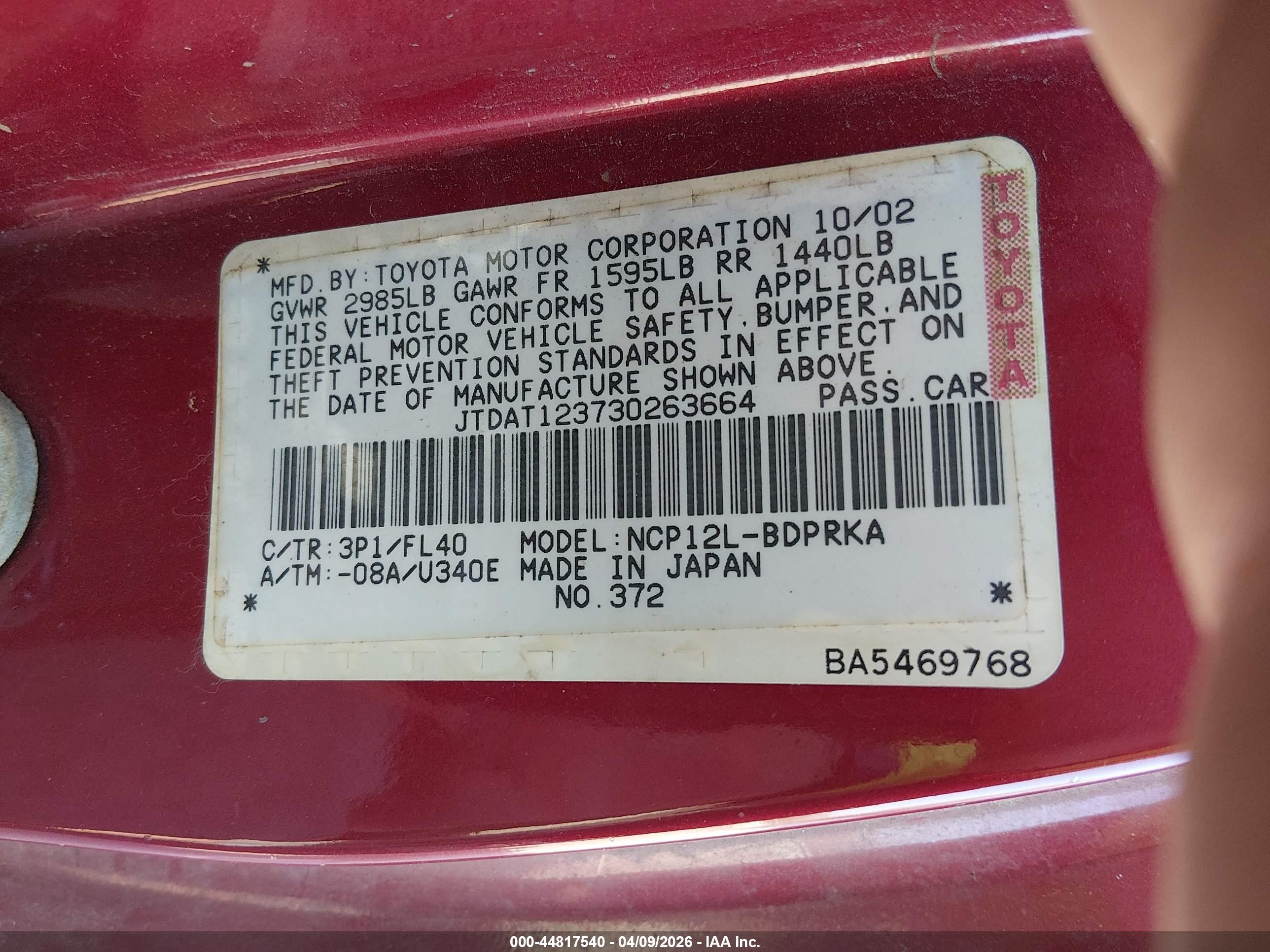 TOYOTA ECHO image 9