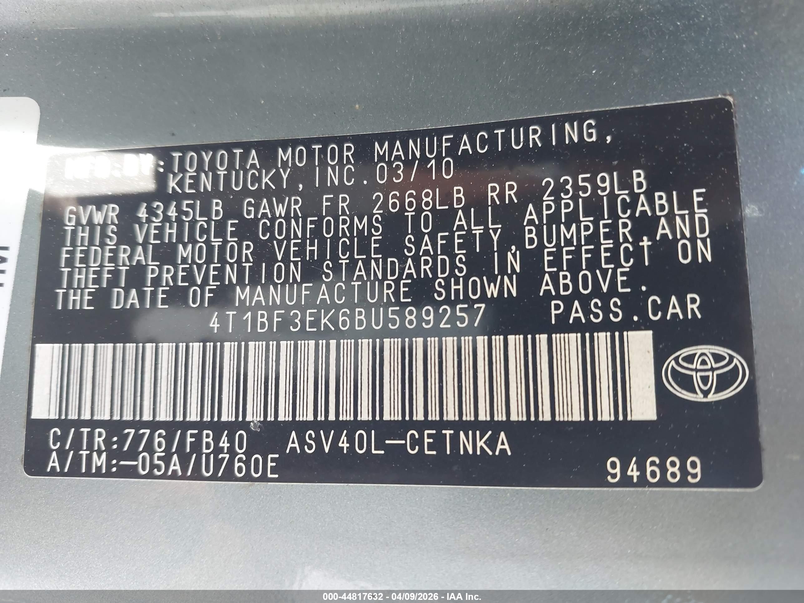 TOYOTA CAMRY image 9