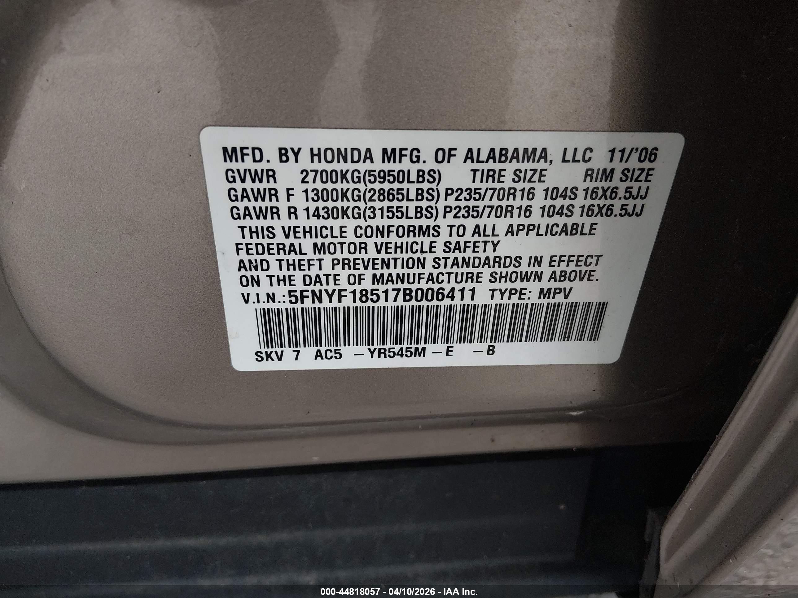 HONDA PILOT image 9